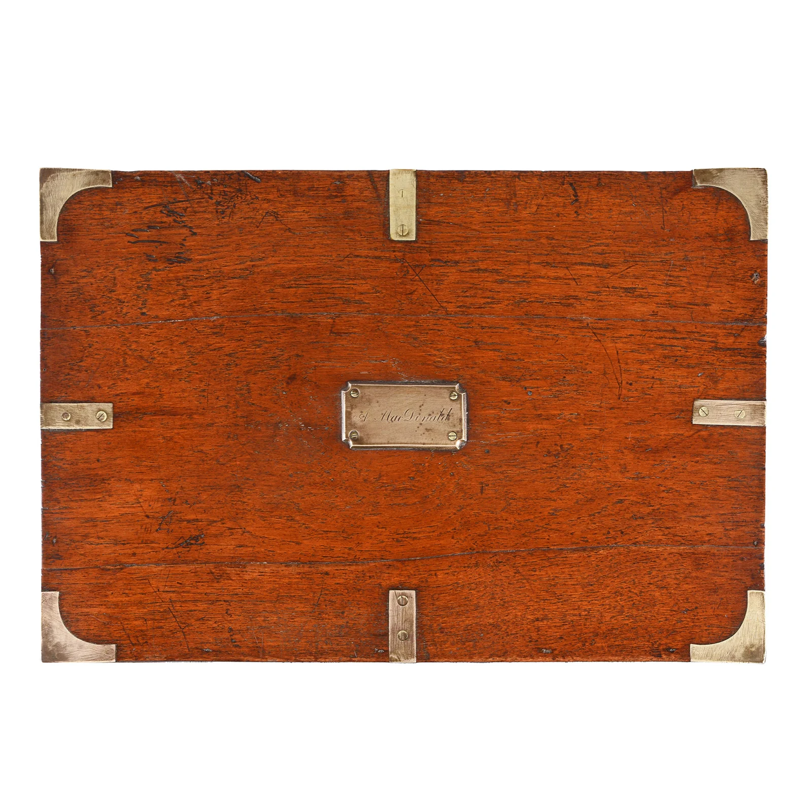 Brass Bound Teak Military Chest (Etched MacDonald) - 19th Century - Image 4