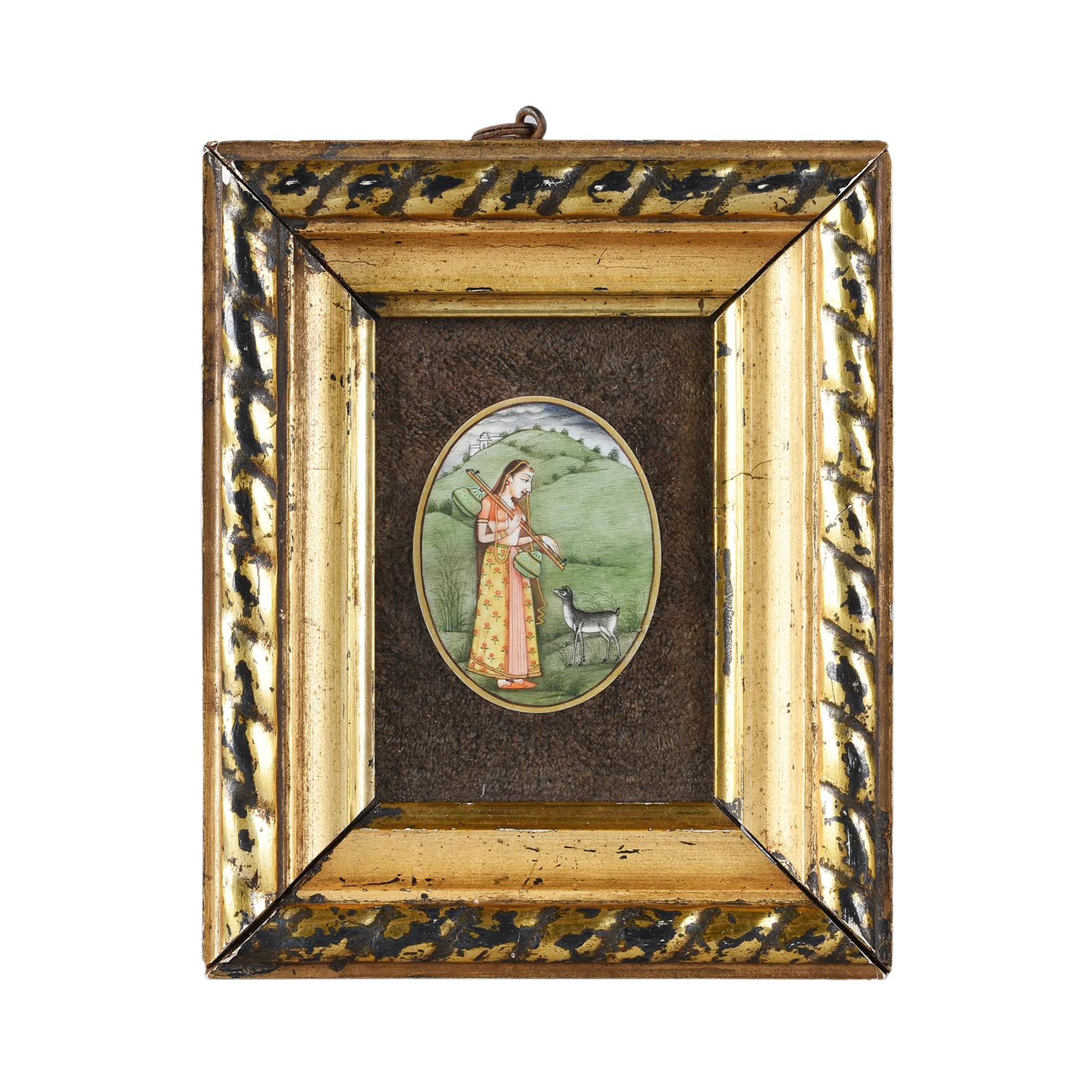 Gilt Framed Indian Miniature Painting - 19th Century