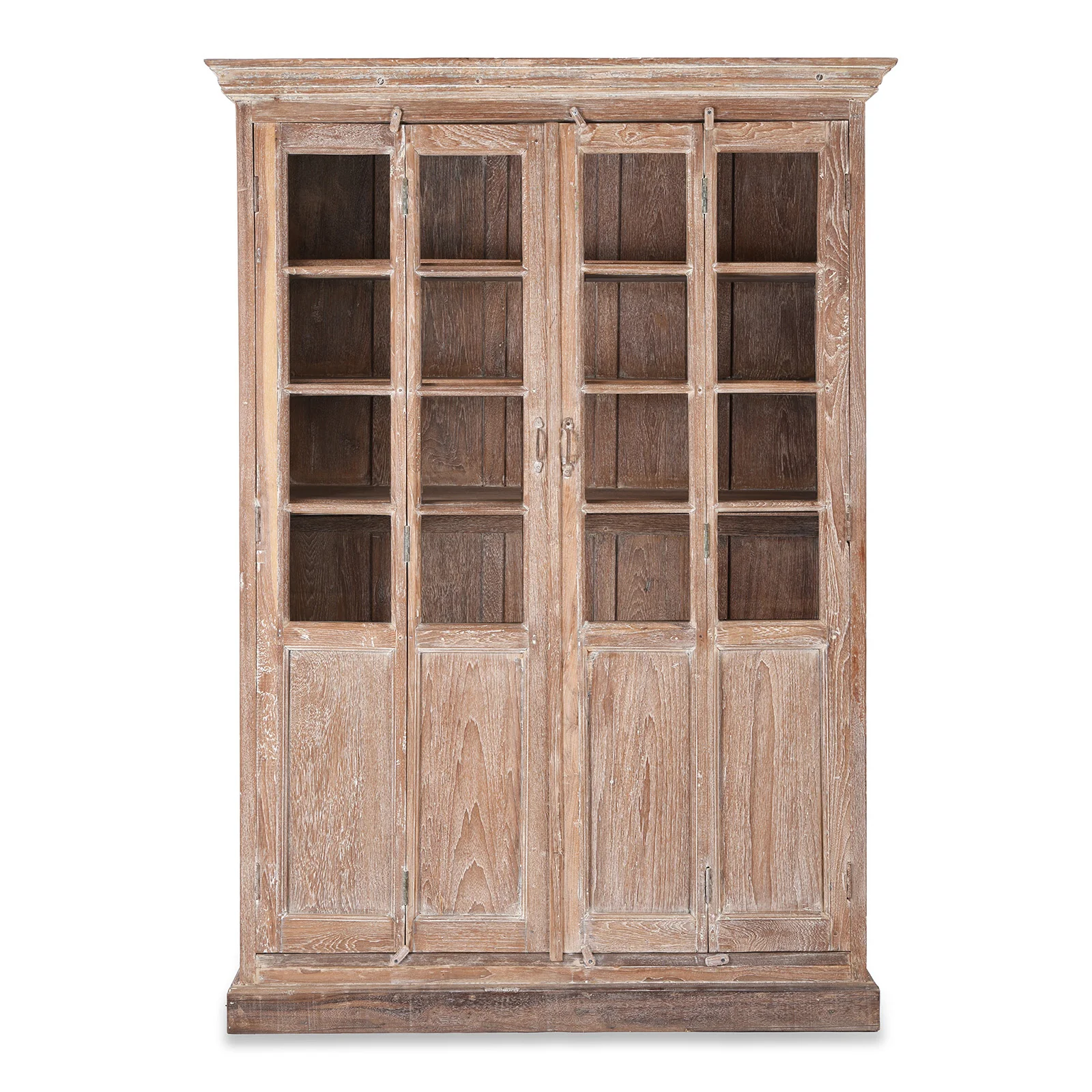 Glazed Teak Indian Kitchen Cabinet - Ca 1920's