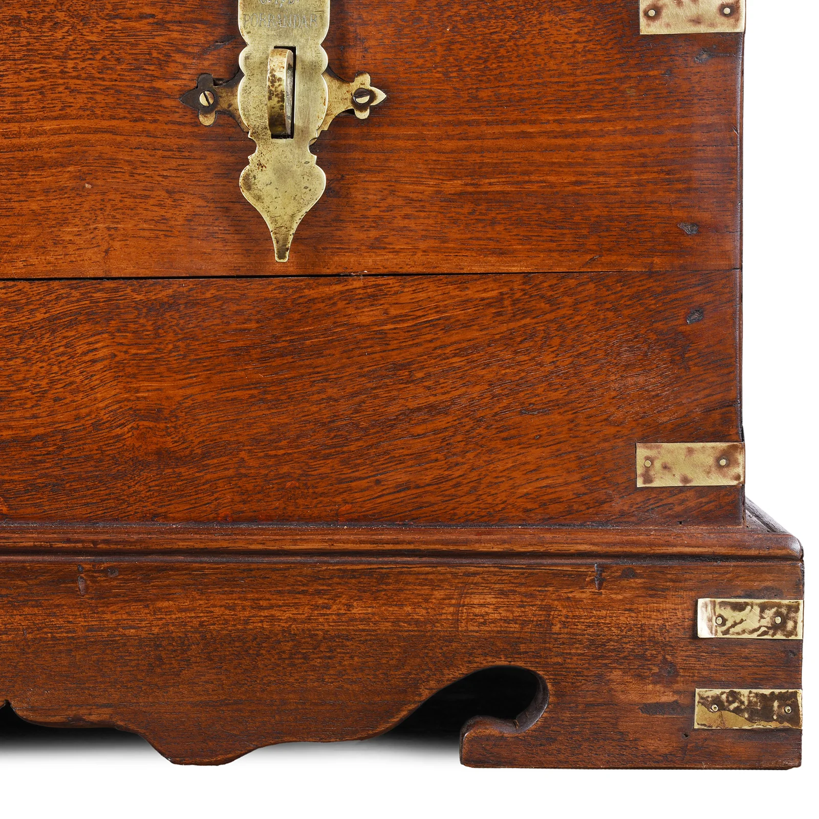 Brass Bound Teak Military Chest From Calcutta - 19th Century - Image 3
