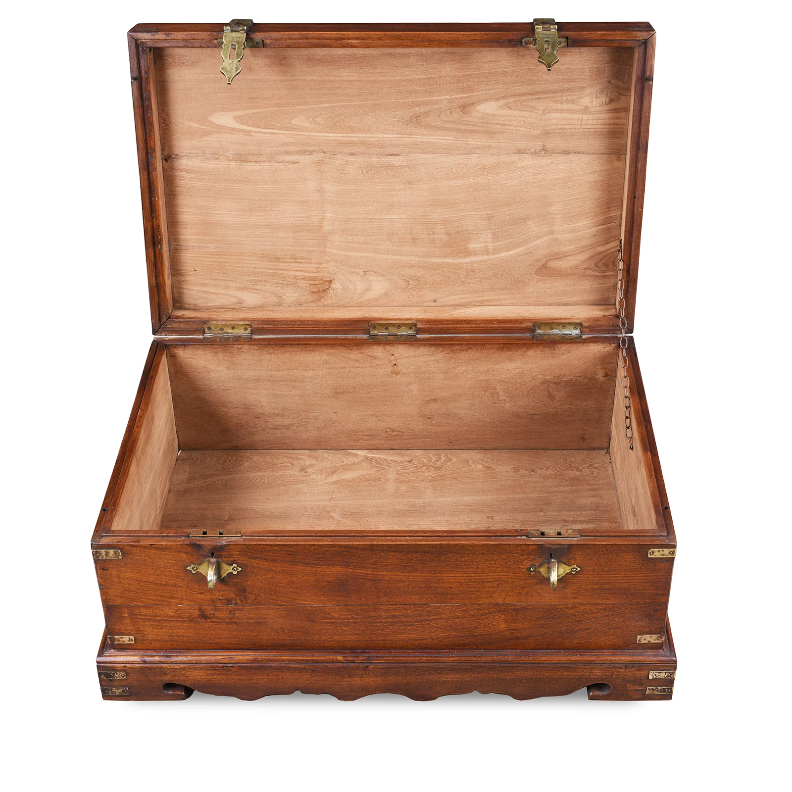Brass Bound Teak Military Chest From Calcutta - 19th Century - Image 6