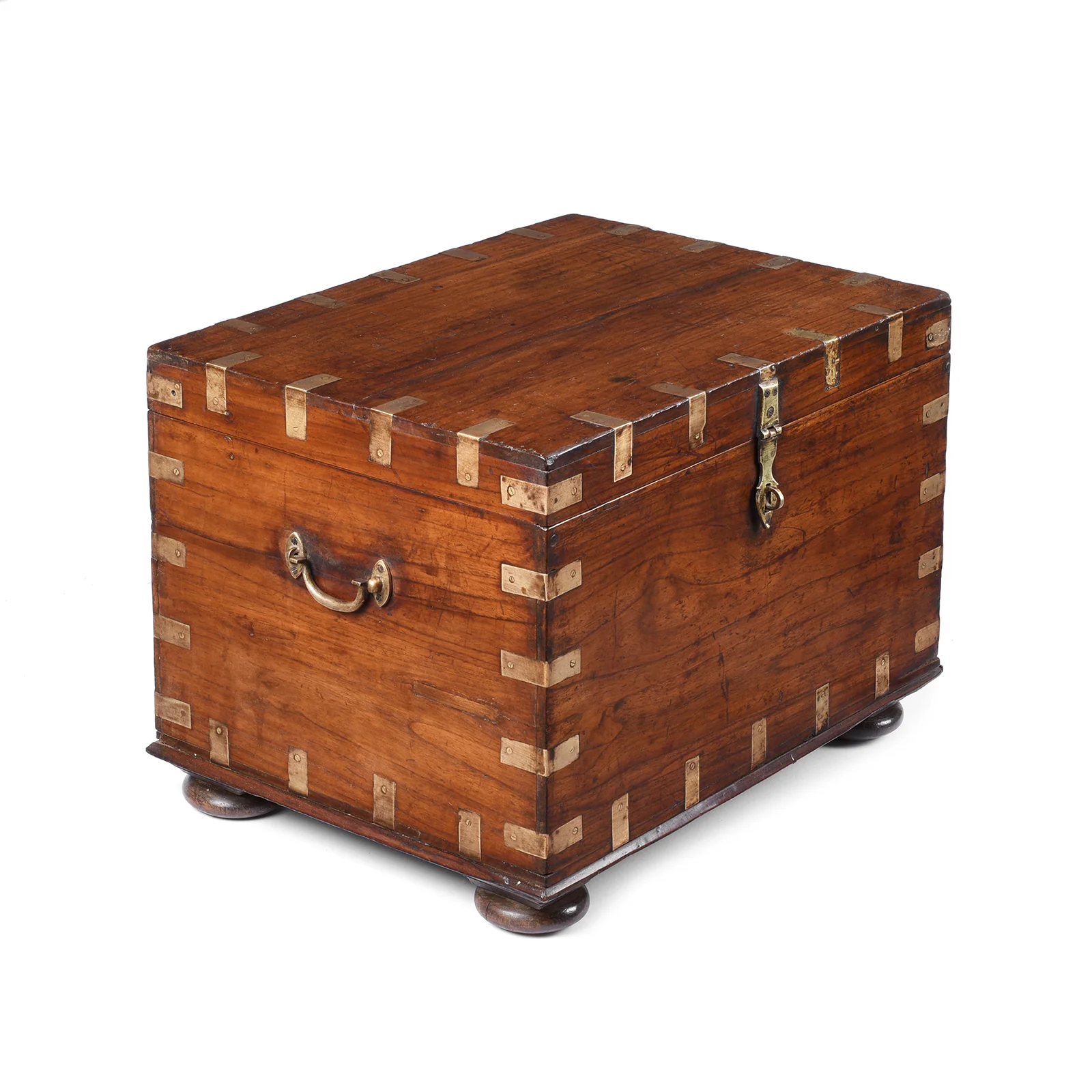 Brass Bound Teak Military Chest - 19th Century - Image 3