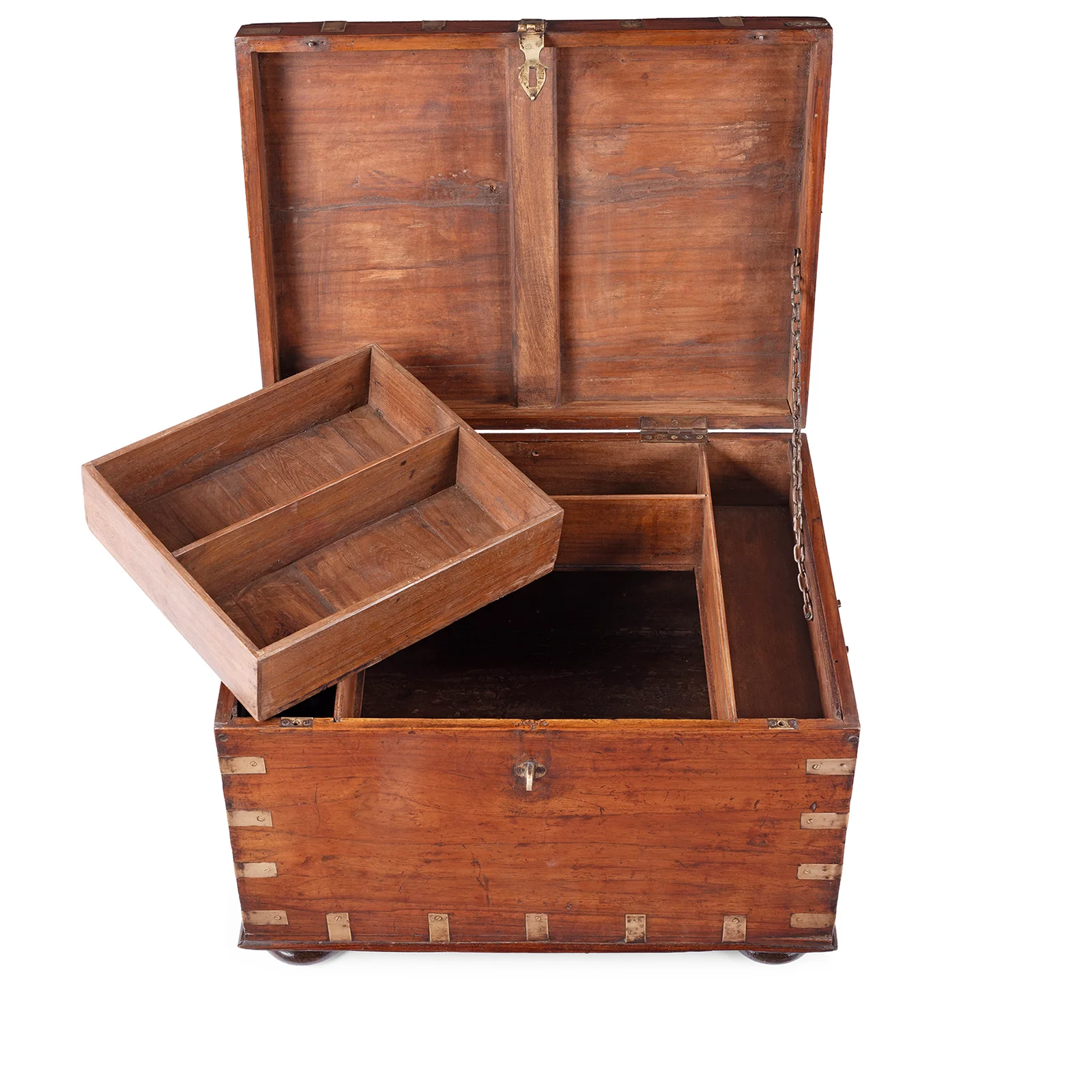 Brass Bound Teak Military Chest - 19th Century - Image 4