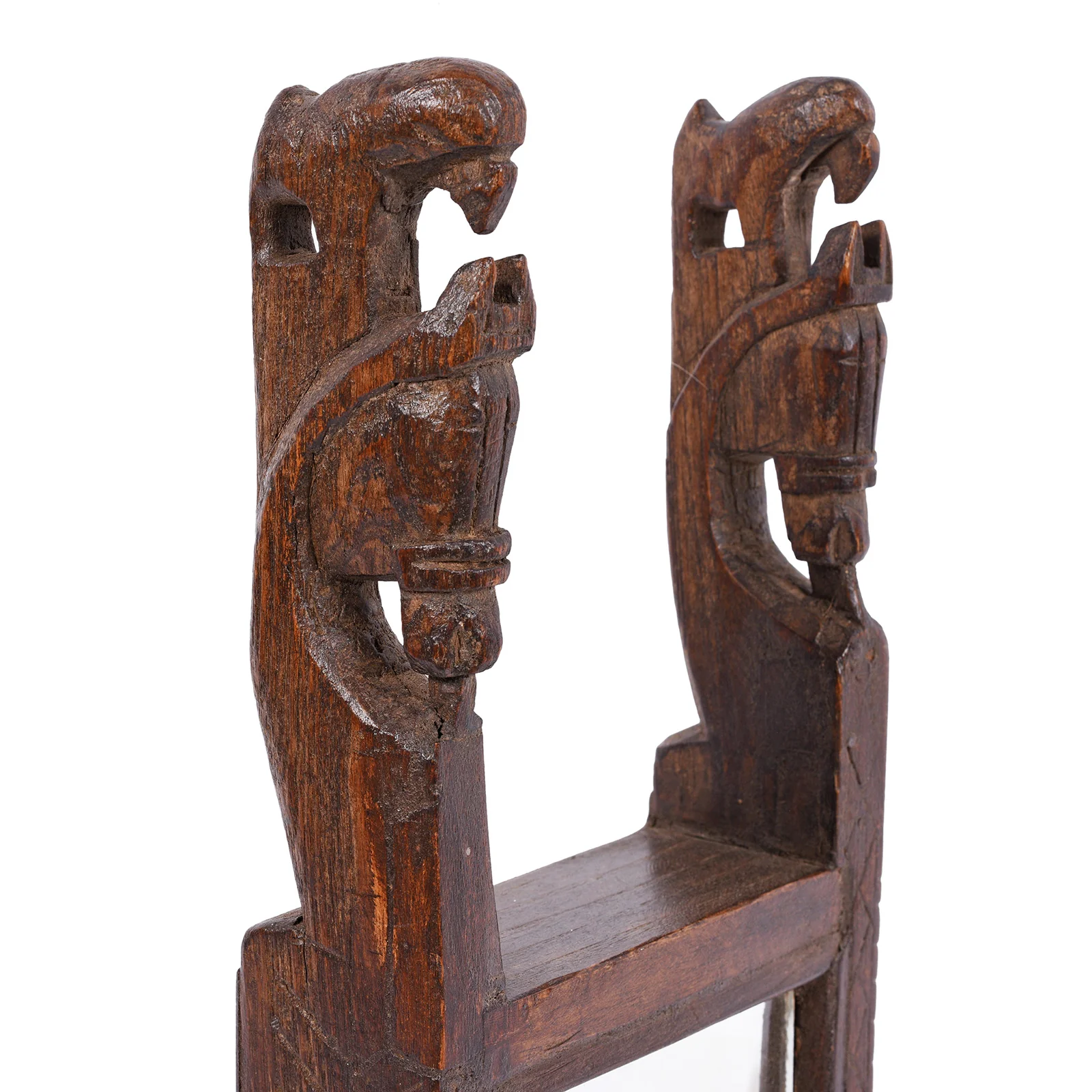 Carved Teak Mirror From Banswara Tribal Region - Ca 1920 - Image 2
