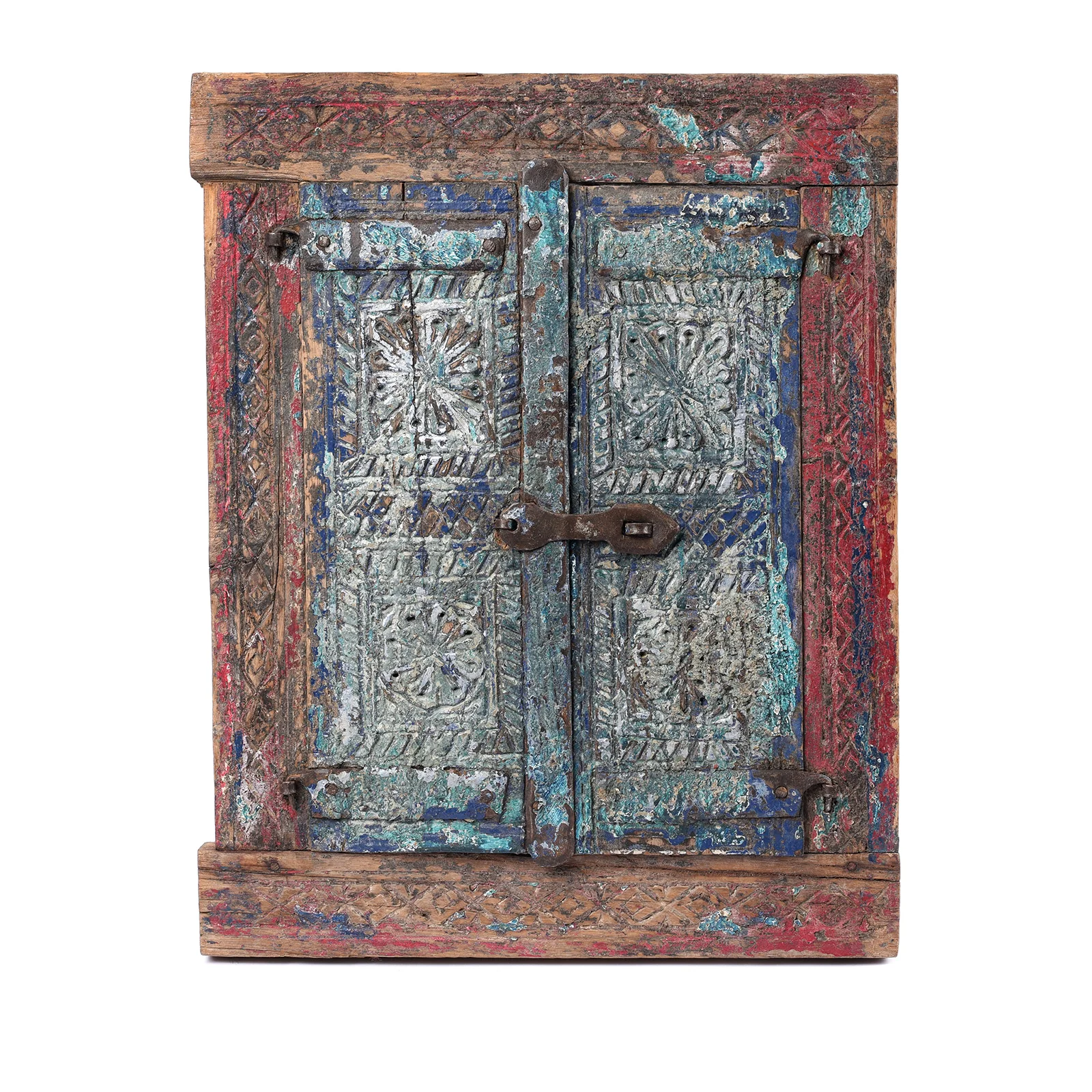 Carved Teak Tribal Window From Kutch - Ca 1920