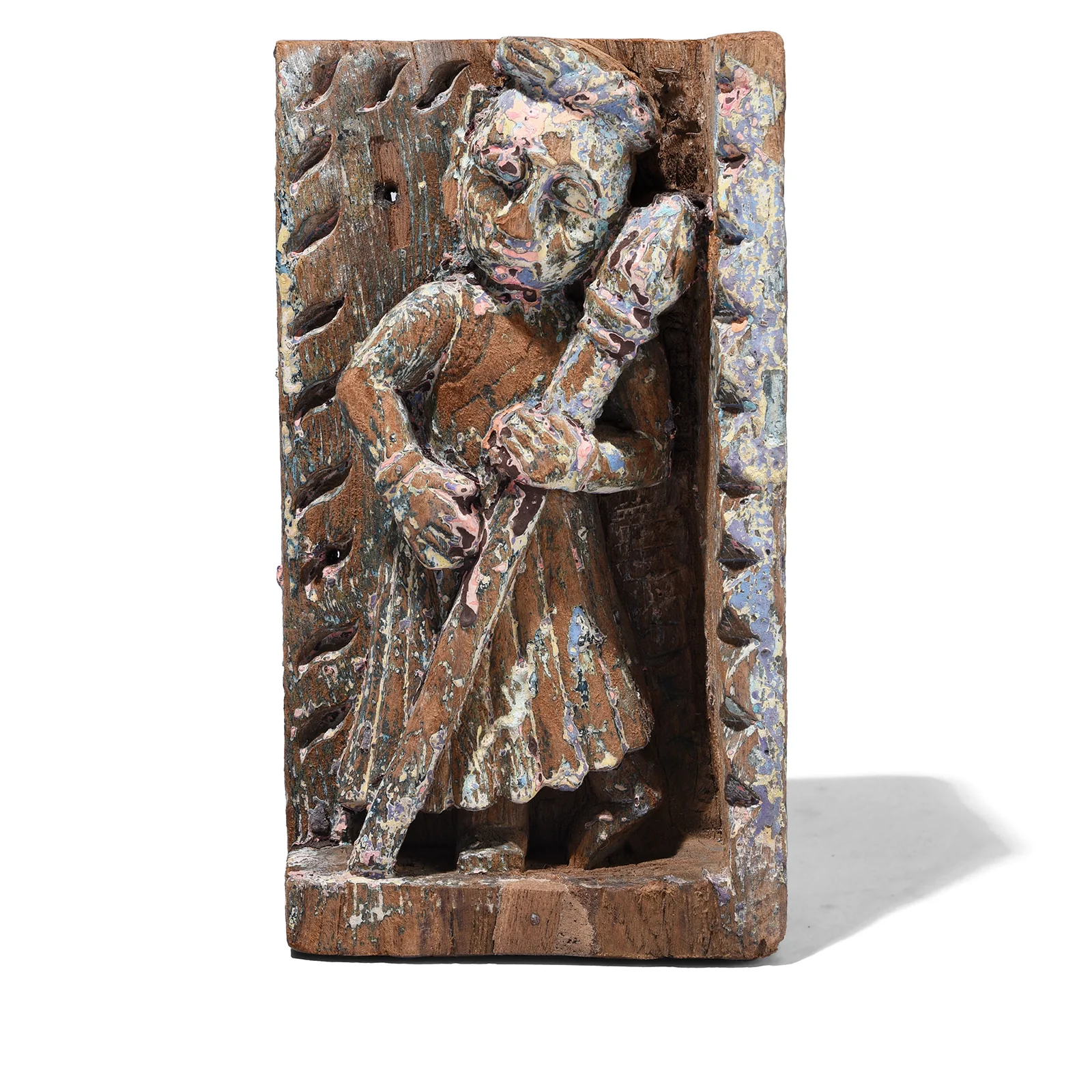 Carved Teak Musician Panels From Gujarat - 19th Century - Image 2
