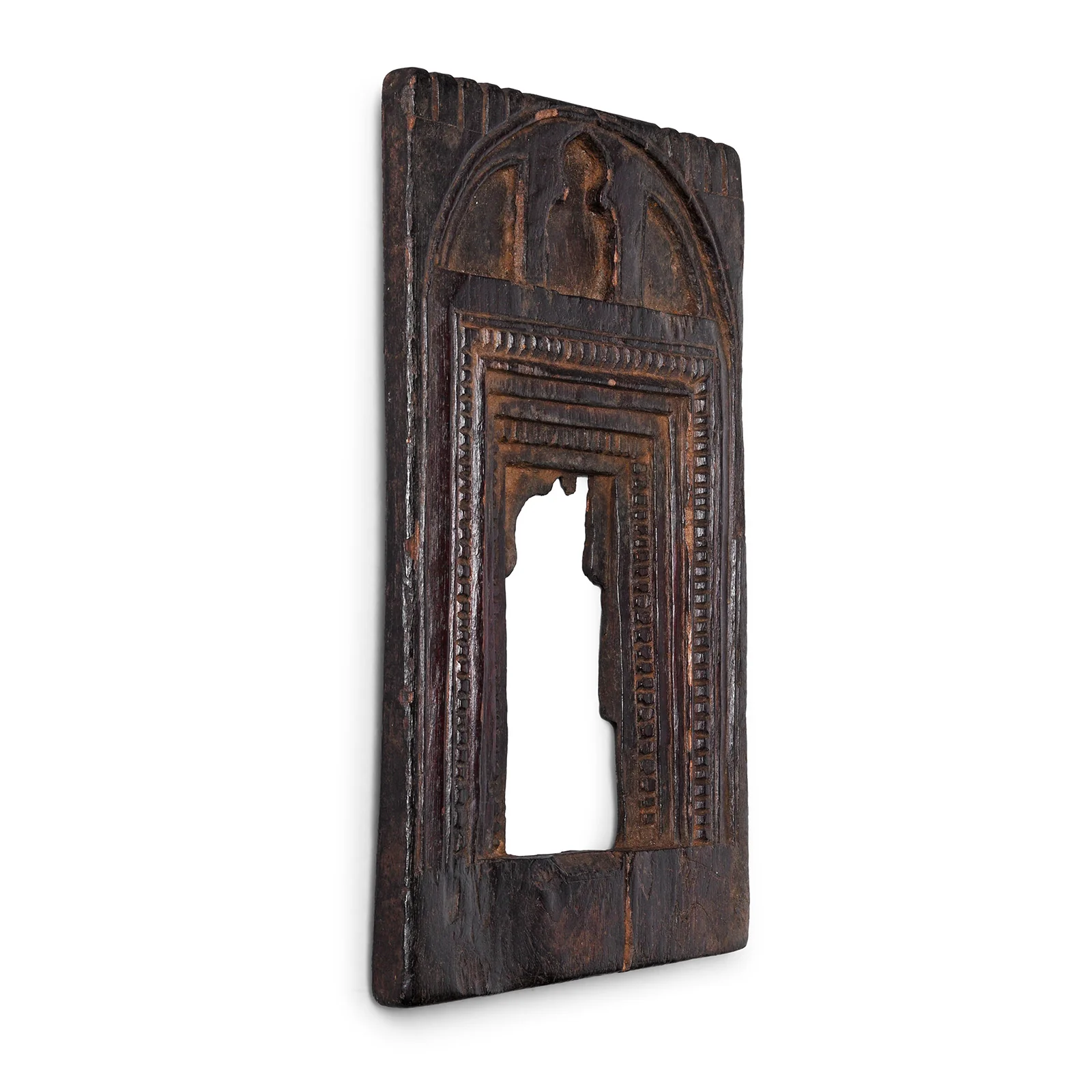 Carved Teak Votive Panel From Andhra Pradesh - Ca 1920's - Image 2