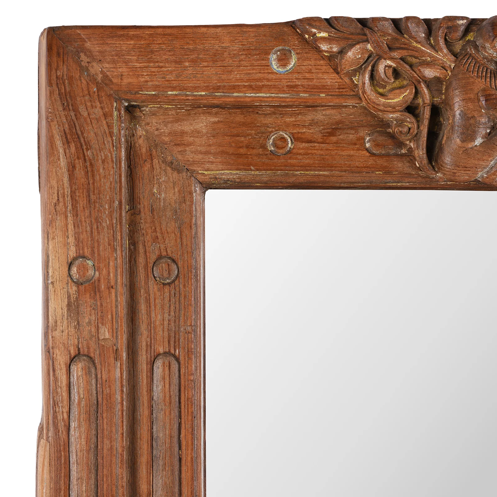 Carved Teak Window Mirror From Andhra Pradesh - 19th Century - Image 3