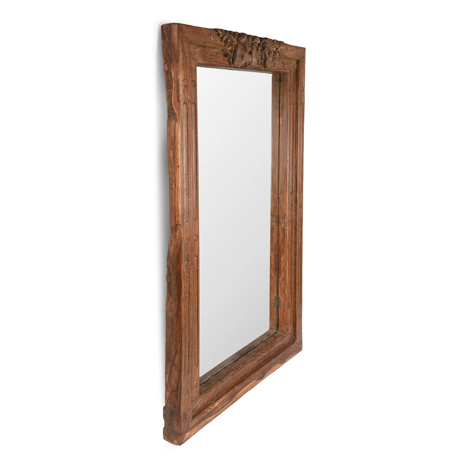 Carved Teak Window Mirror From Andhra Pradesh - 19th Century - Image 5