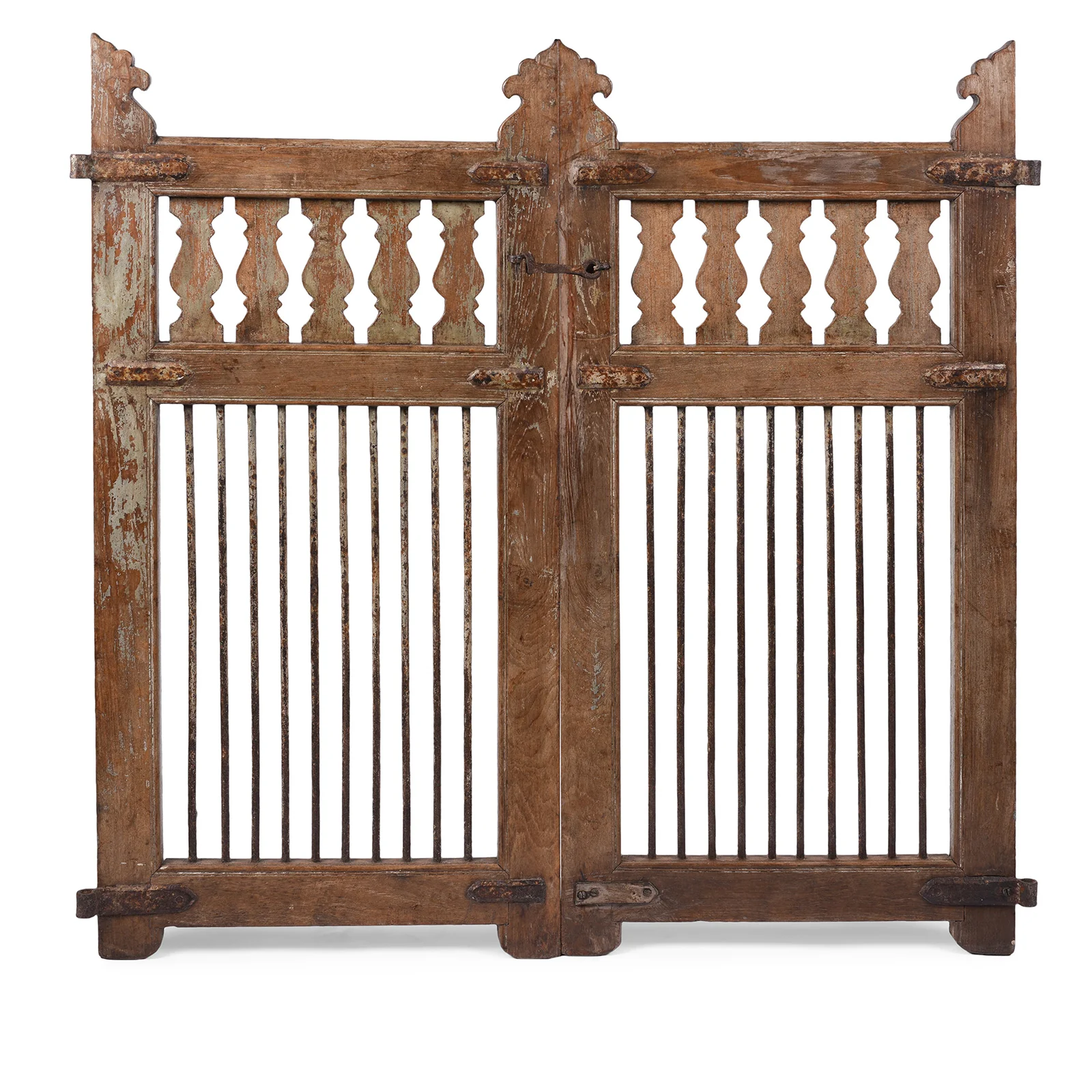 Teak Dog Gate From Gujarat - 1900 - Image 3