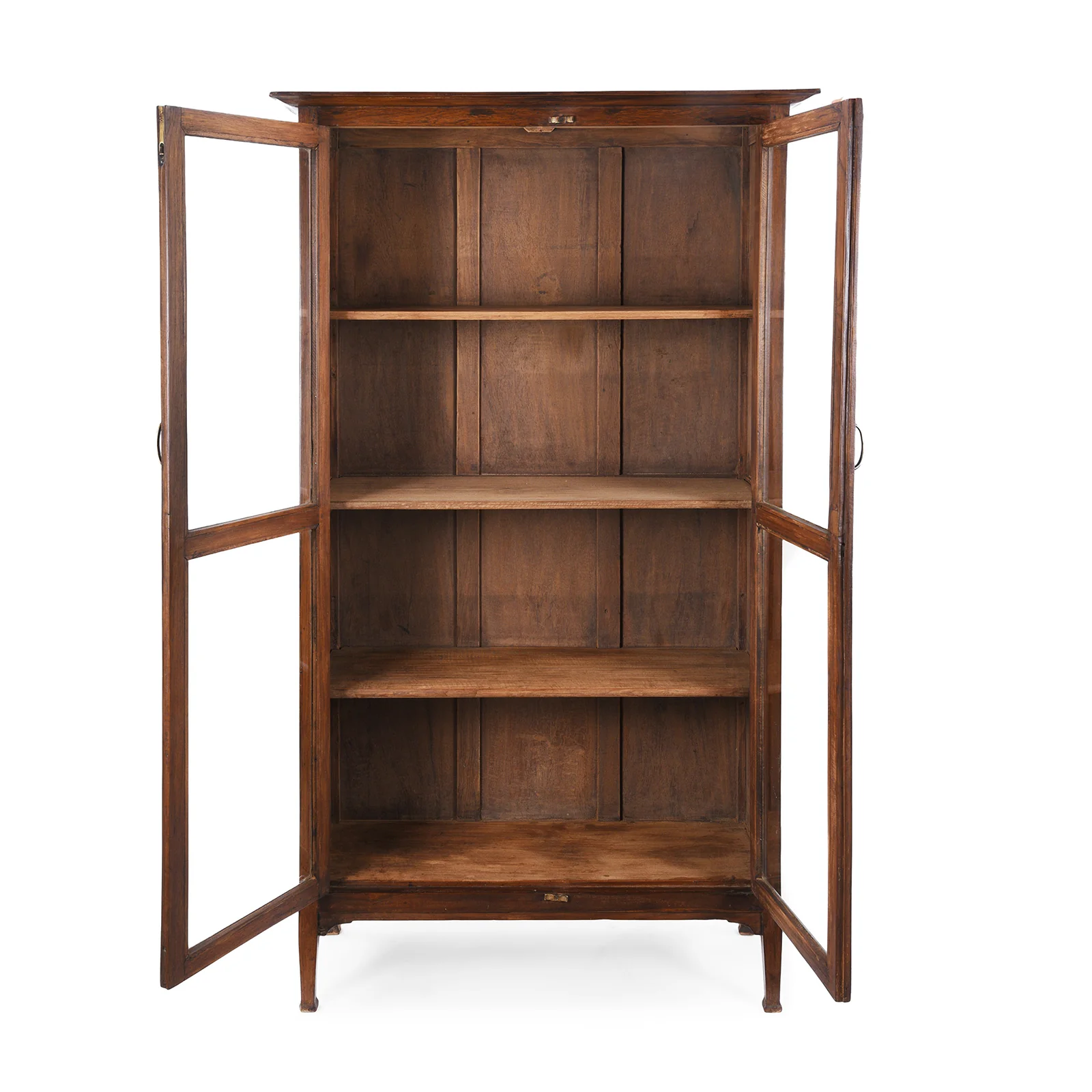 Glazed Teak Anglo Indian Book Cabinet - Ca 1910 - Image 3