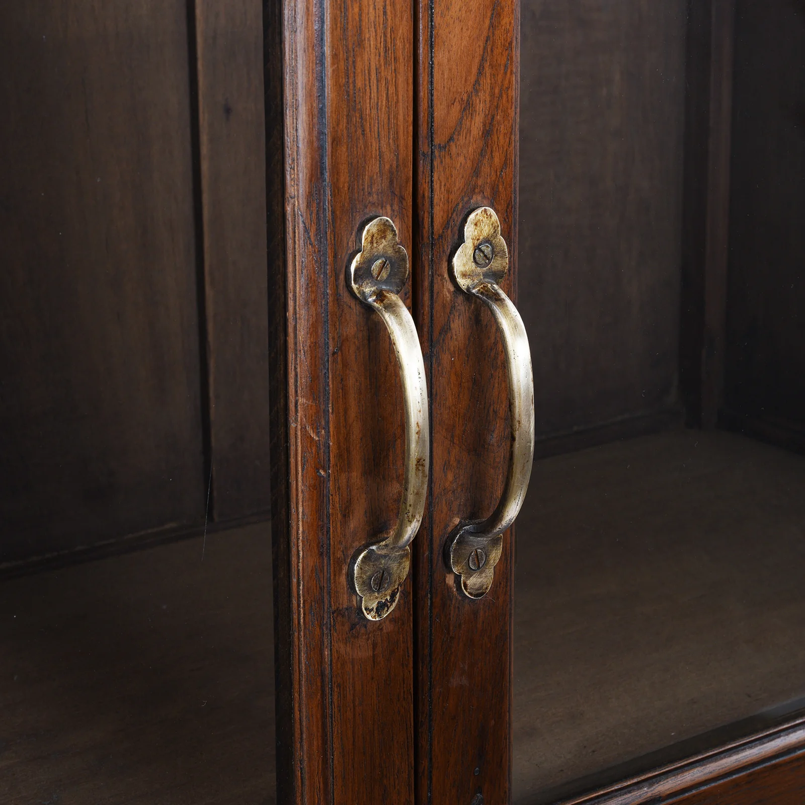 Glazed Teak Anglo Indian Book Cabinet - Ca 1910 - Image 7