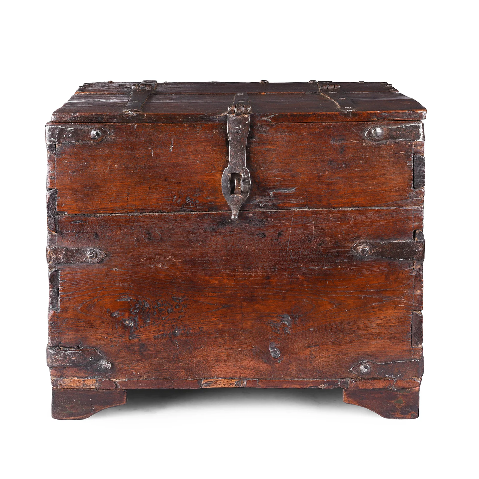 Iron Bound Teak Chest From Gujarat - 18th Century