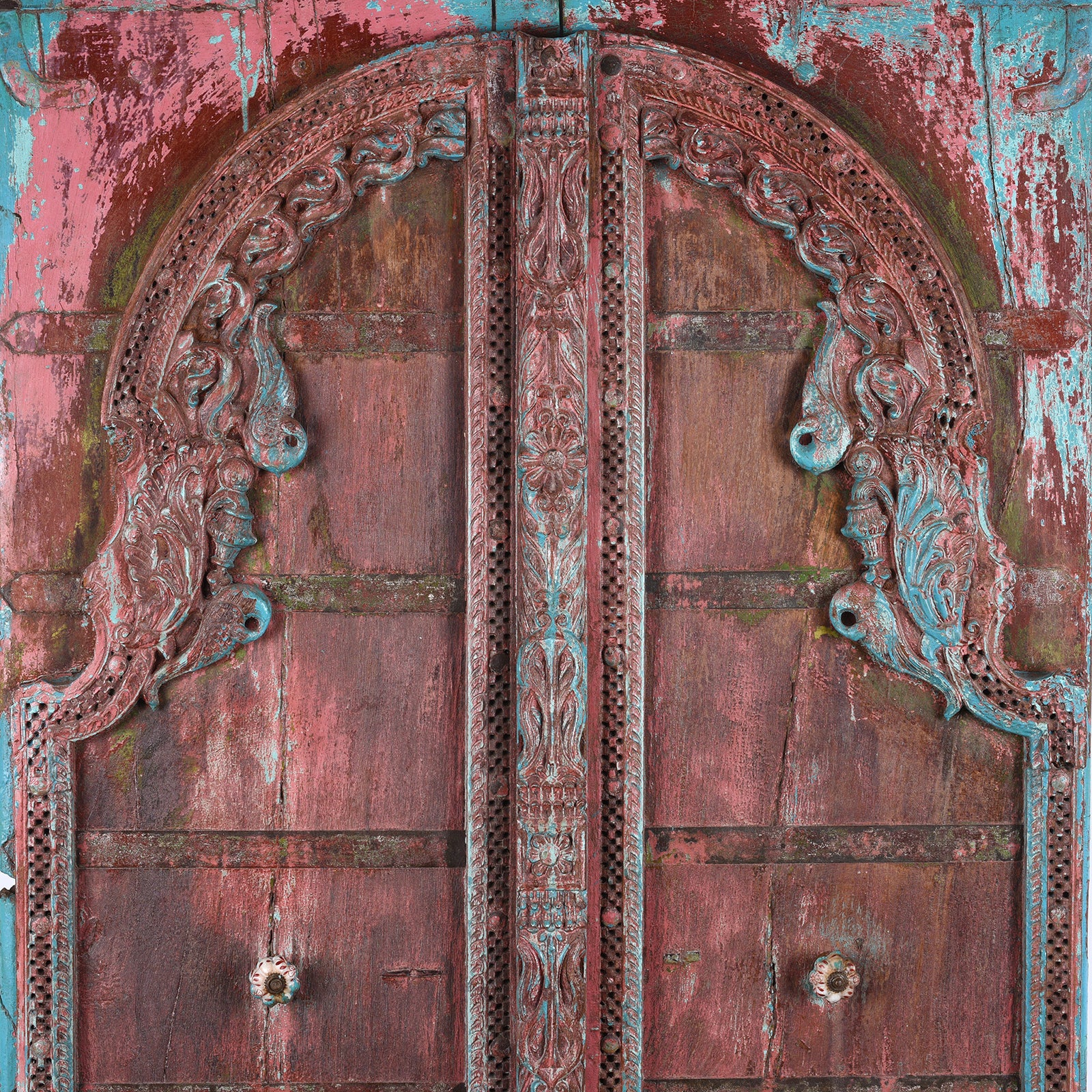 Painted Bikaner Door - 19Thc - Image 3
