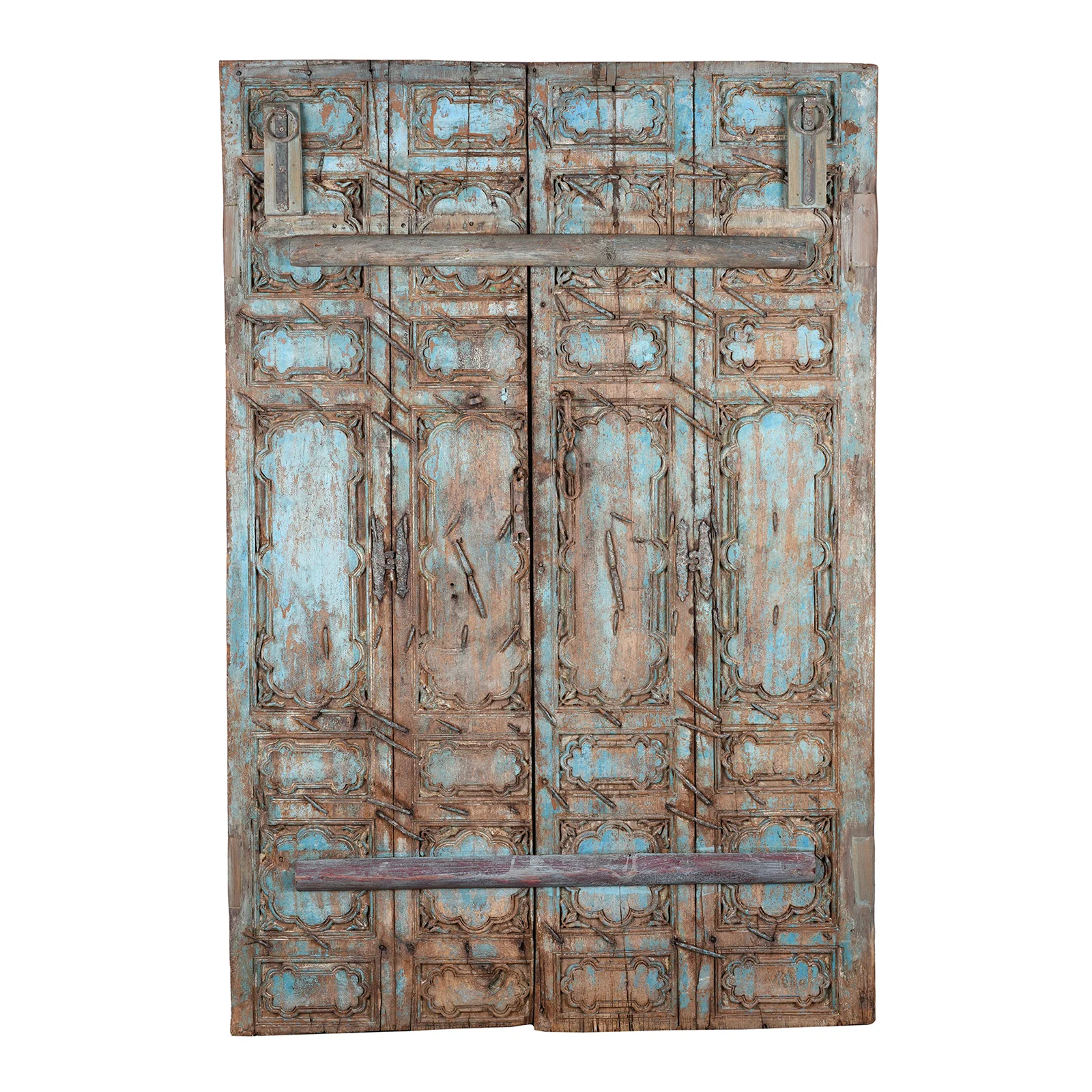 Painted Teak Door From Gujarat - 19th Century - Image 6