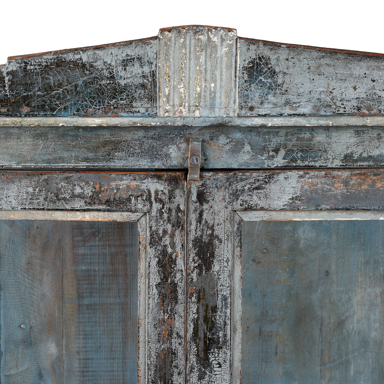 Blue Painted Indian Glazed Side Cabinet - 19th Century - Image 2