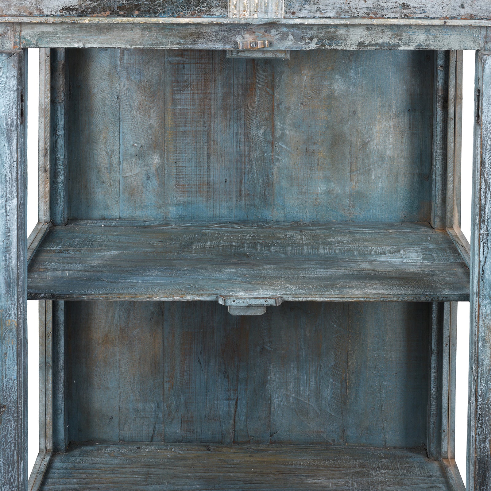 Blue Painted Indian Glazed Side Cabinet - 19th Century - Image 5