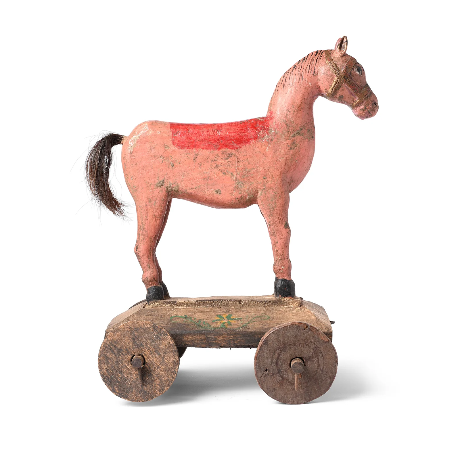 Painted Horse Wheel Toy From Rajasthan Ca - 1920's - Image 3