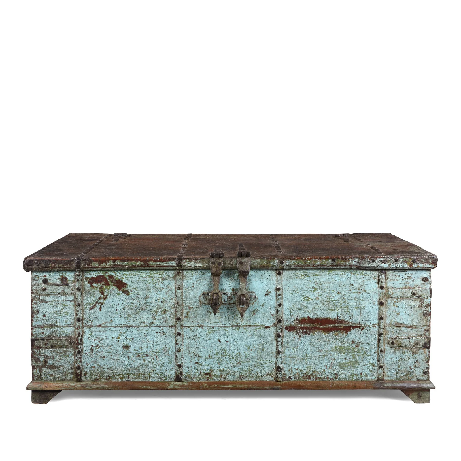 Painted Teak Coffee Table Chest - 19th Century
