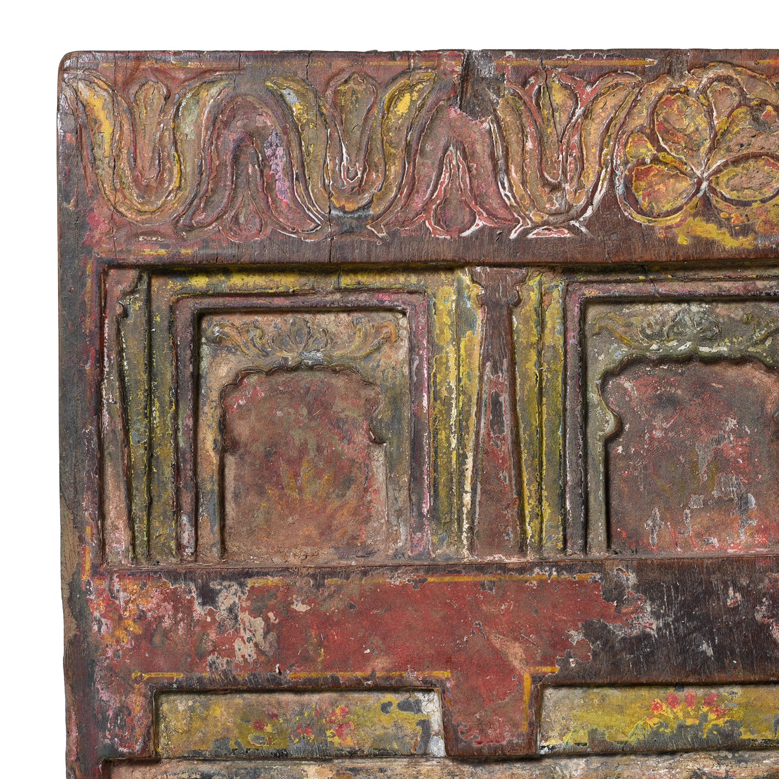 Painted Teak Votive Panel From Andhra Pradesh - 19th Century - Image 2