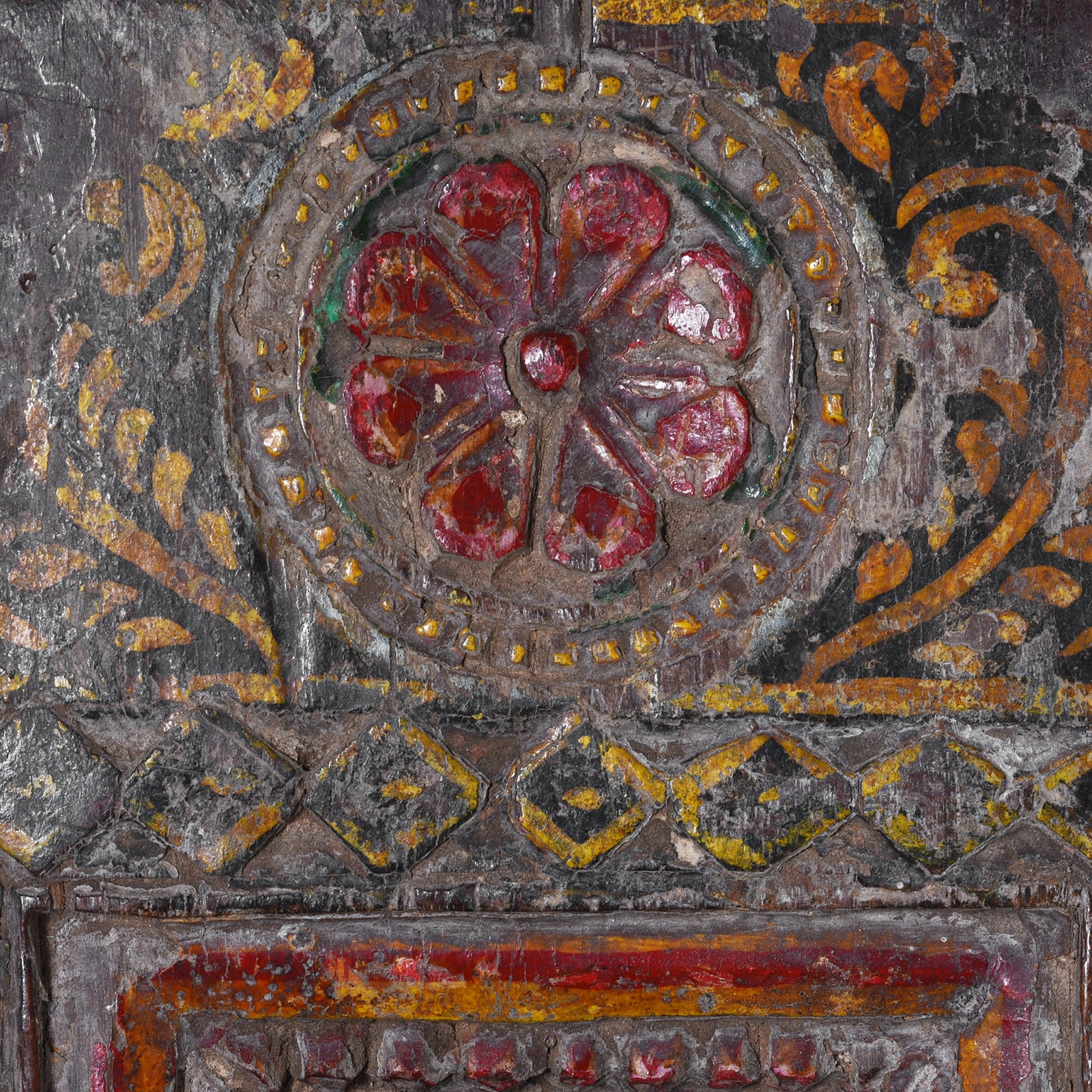Painted Teak Votive Panel From Andhra Pradesh - 19th Century - Image 4