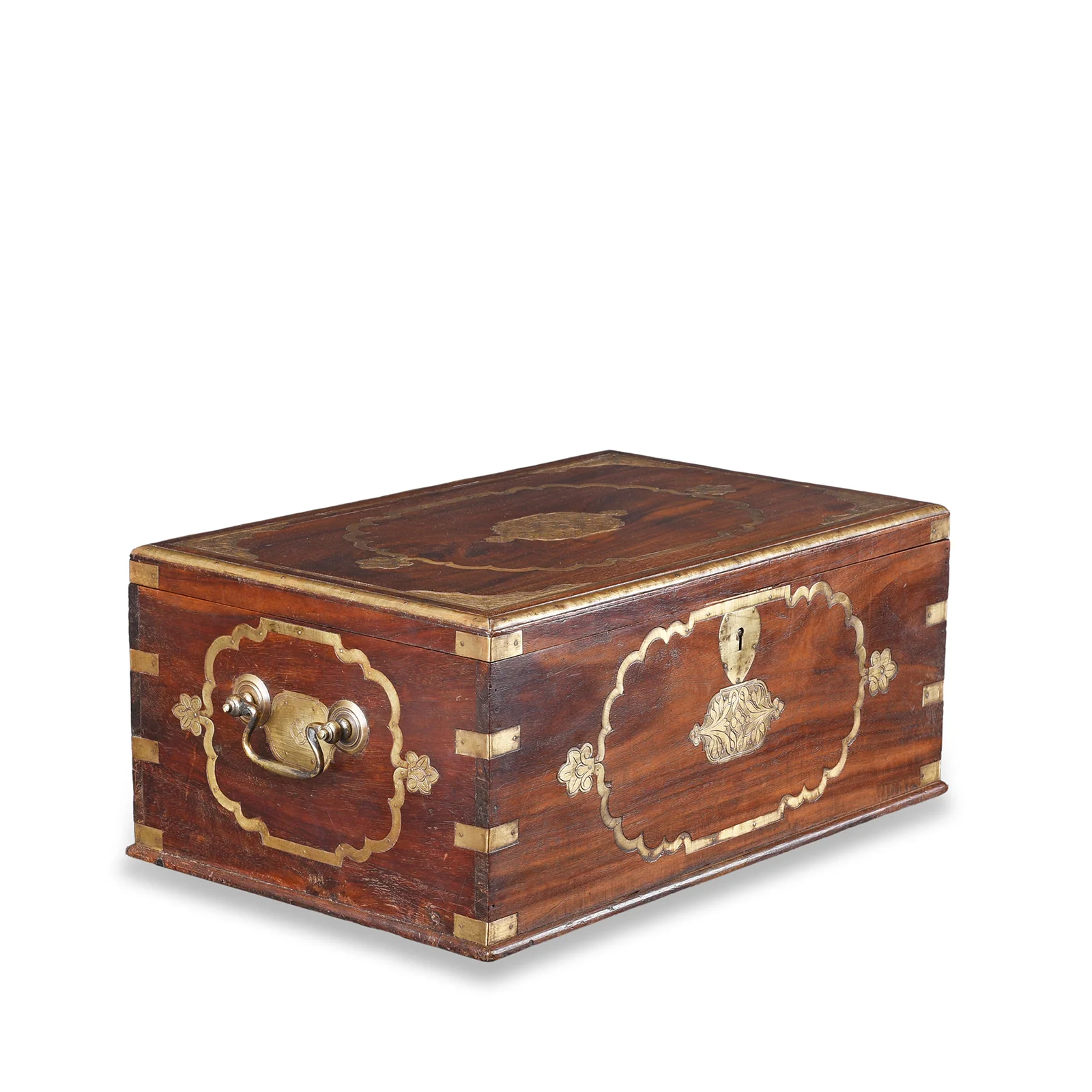 Brass Bound Rosewood Document Box From Lucknow - 19th Century - Image 2