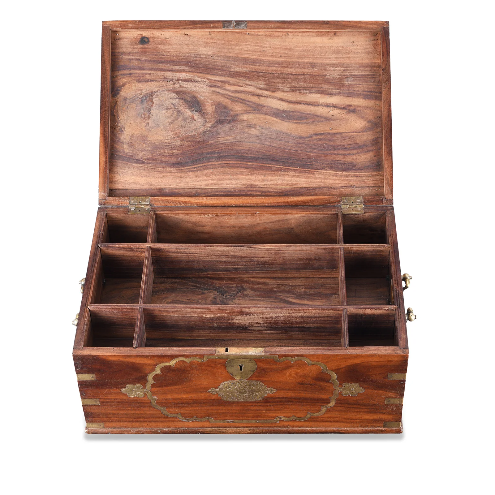 Brass Bound Rosewood Document Box From Lucknow - 19th Century - Image 3