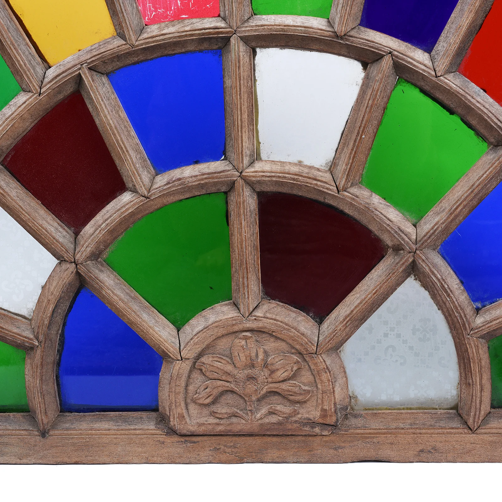 Stained Glass Fanlight From Gujarat - Early 20th Century - Image 2