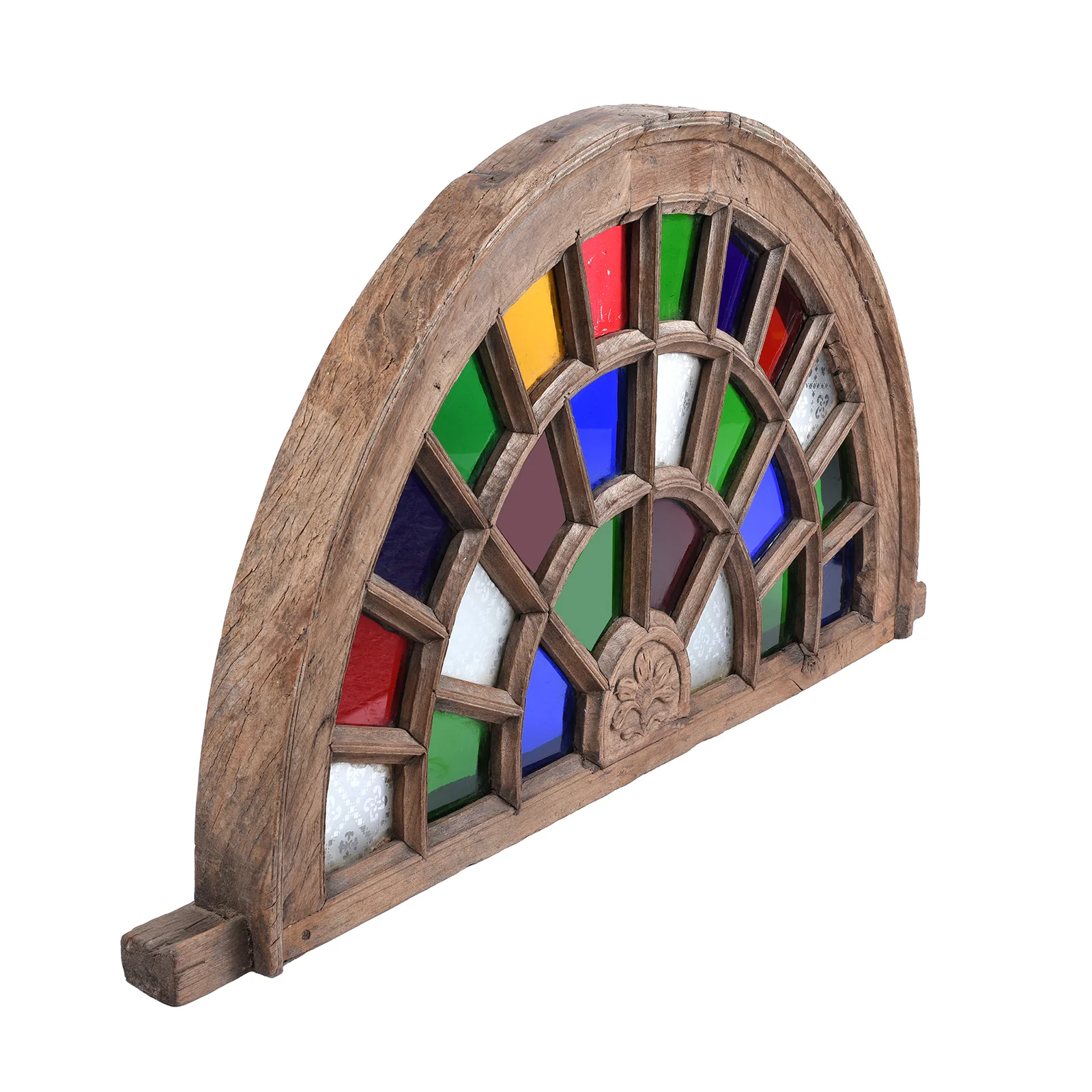 Stained Glass Fanlight From Gujarat - Early 20th Century - Image 3