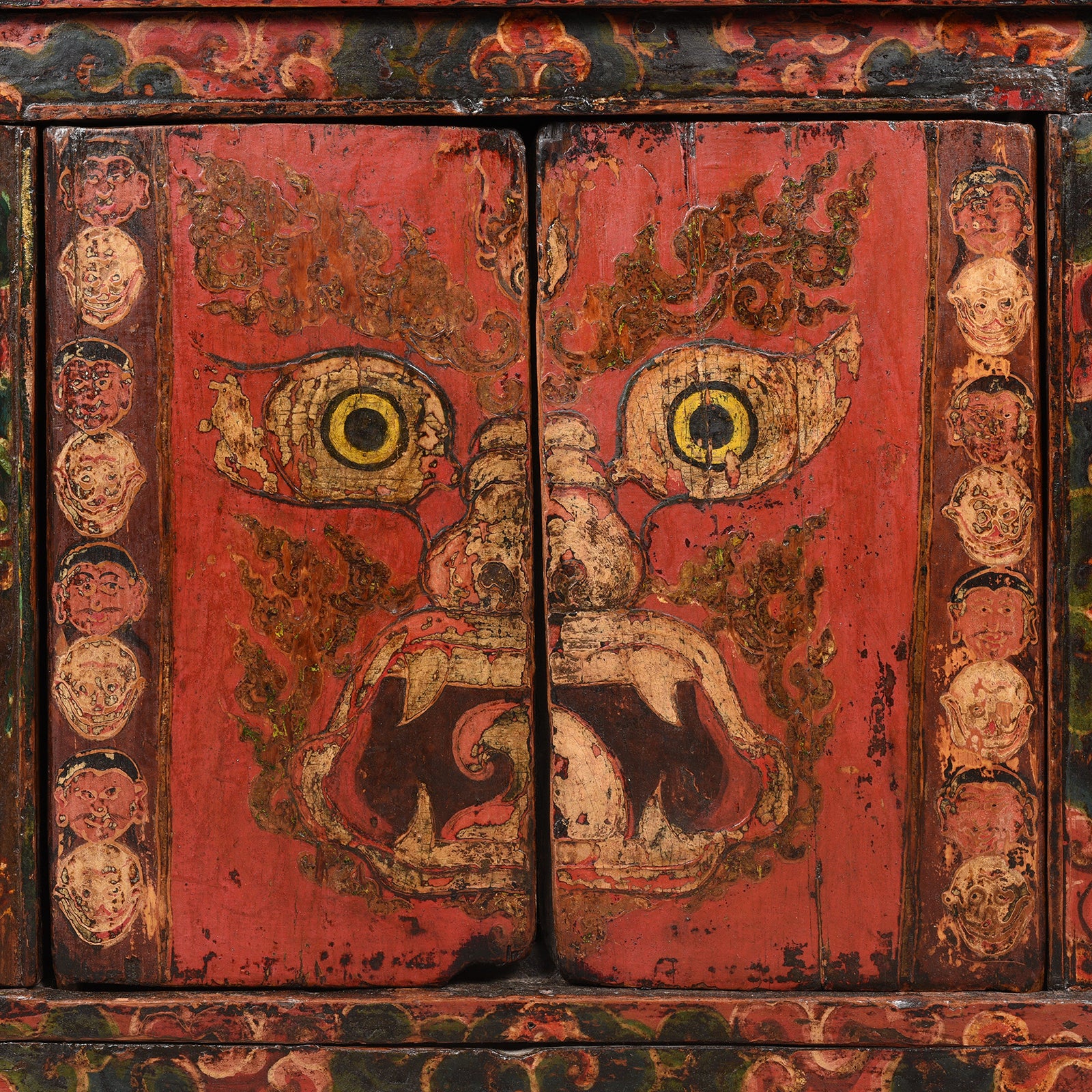 Painted Tibetan Mahakala Torgam Cabinet - 18thC - Image 2
