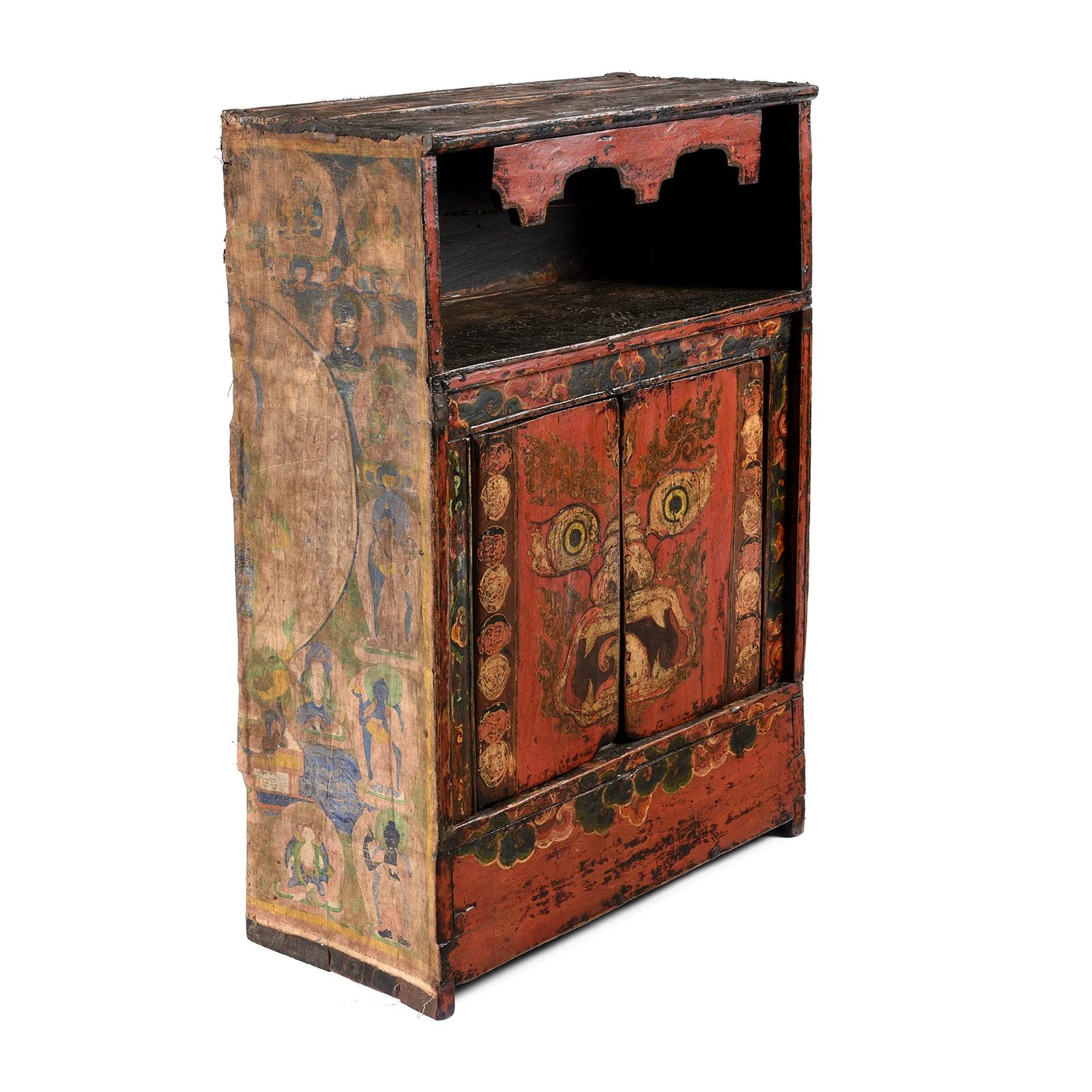 Painted Tibetan Mahakala Torgam Cabinet - 18thC - Image 3