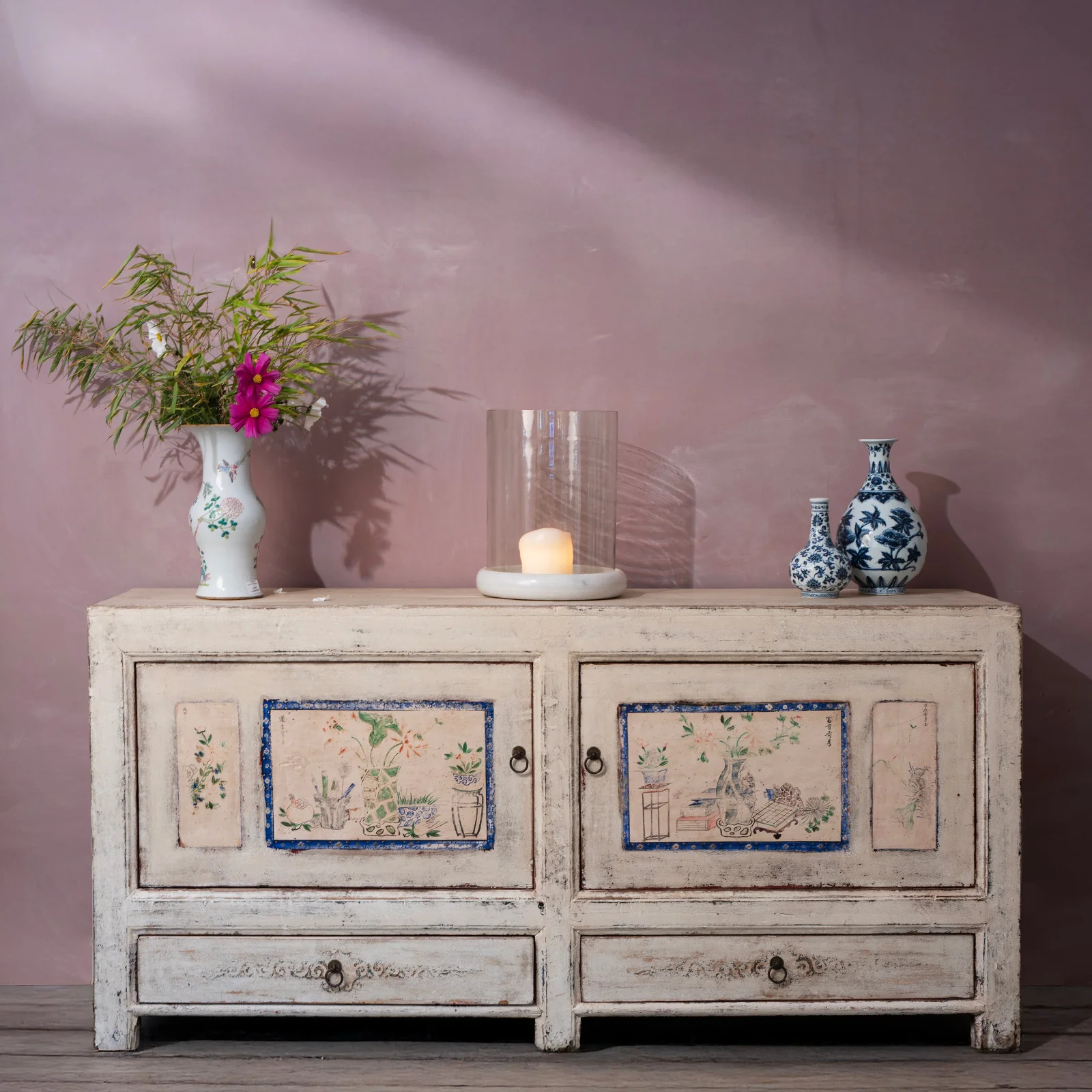 White Painted Sideboard From Mongolia - Ca 1920