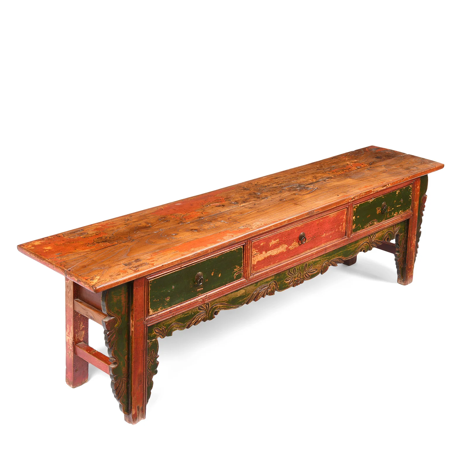 Painted Mongolian Kang Low Cabinet - Late 19thC - Image 5