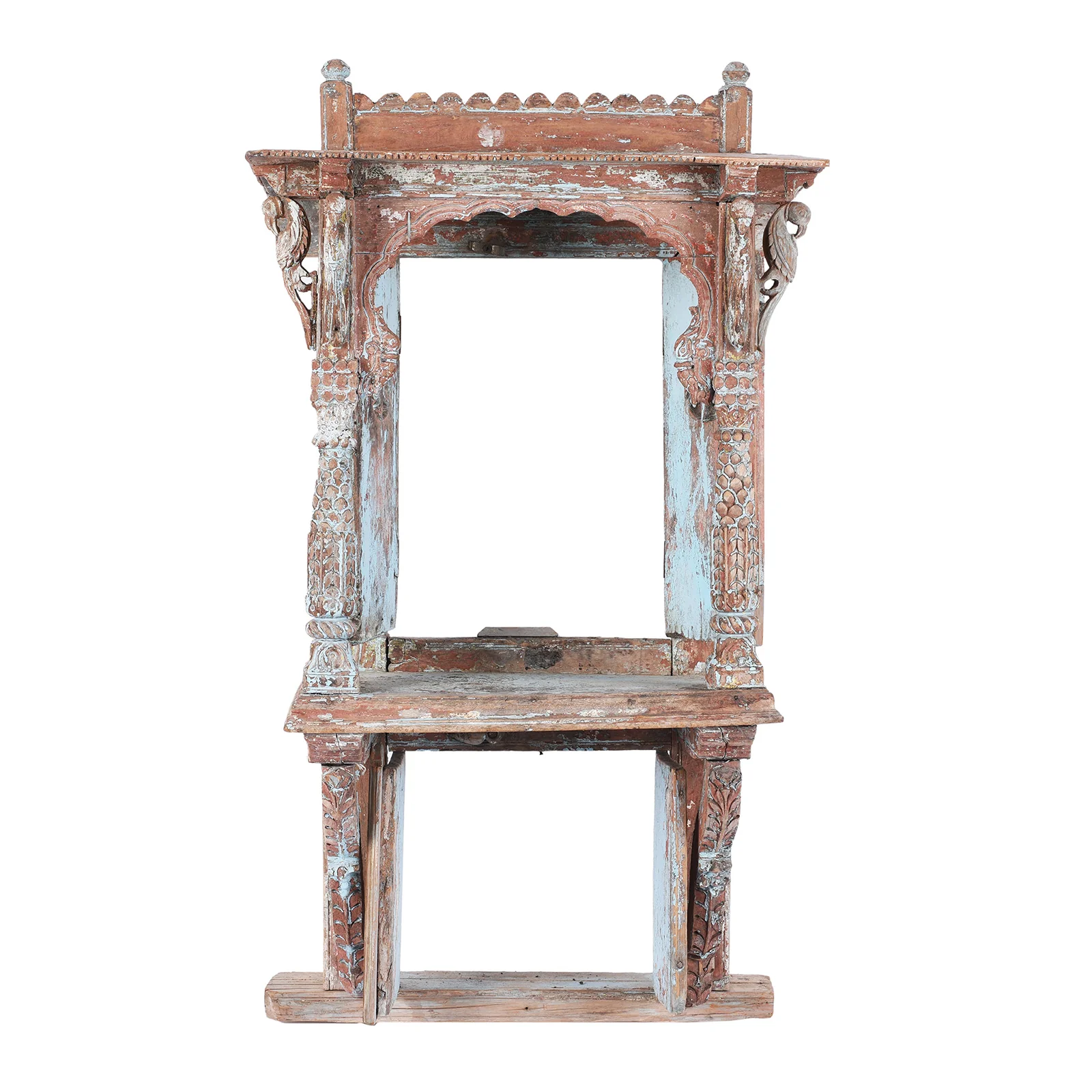 Painted Indian House Shrine From Gujarat - 19th Century - Image 3