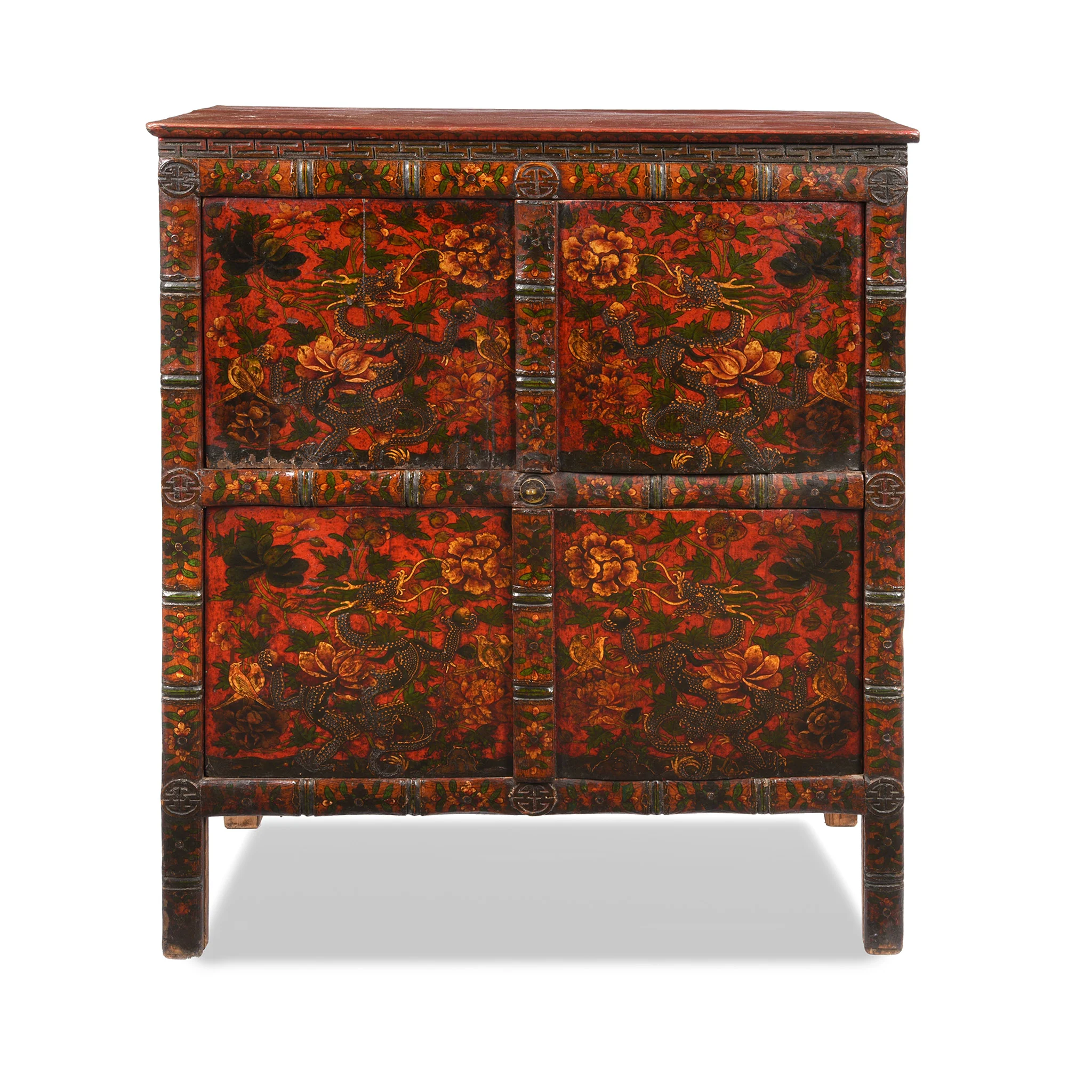Painted Tibetan Altar Cabinet - 19thC