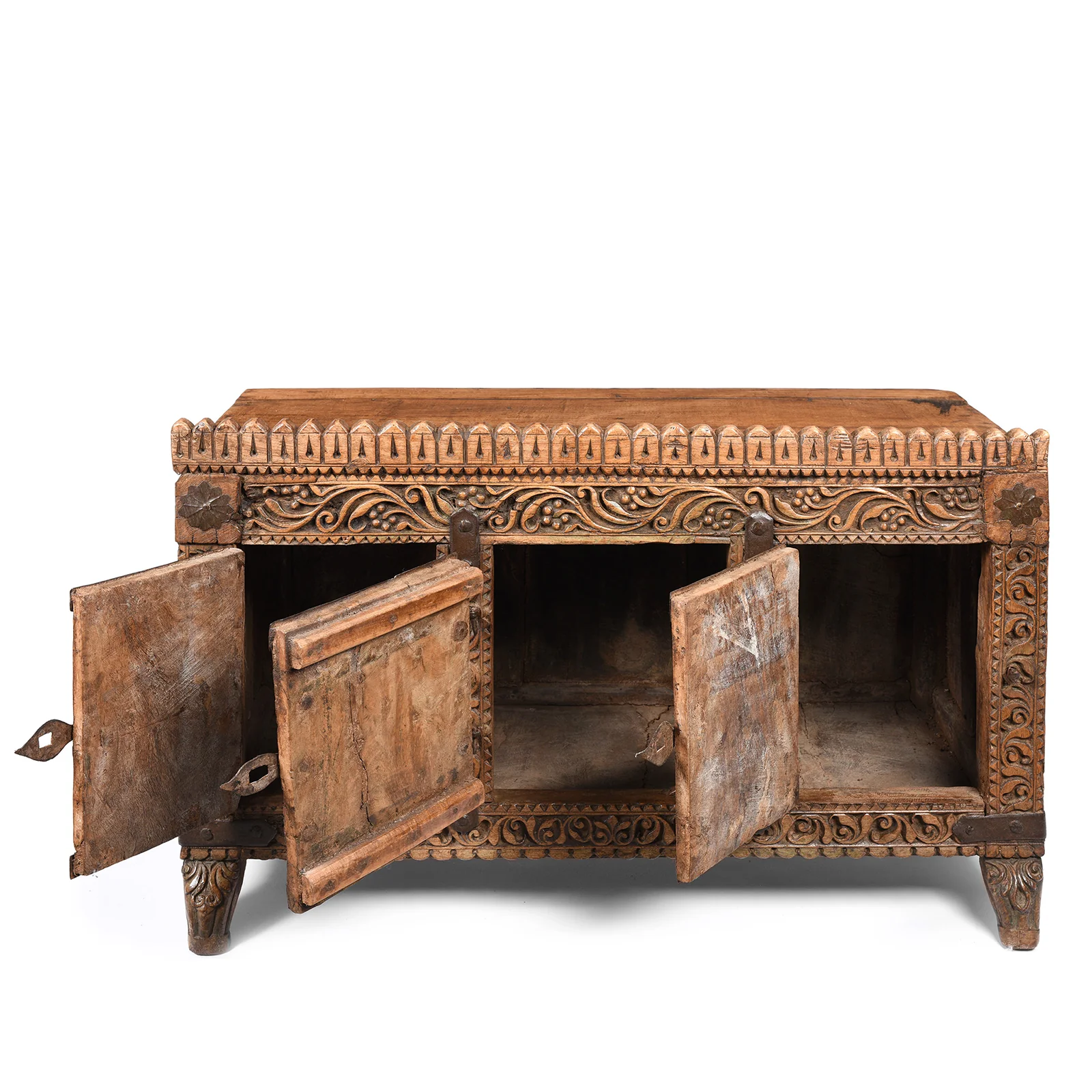 Chip Carved Indian 'Manjus' Dowry Chest From Rajasthan - 19thC - Image 4
