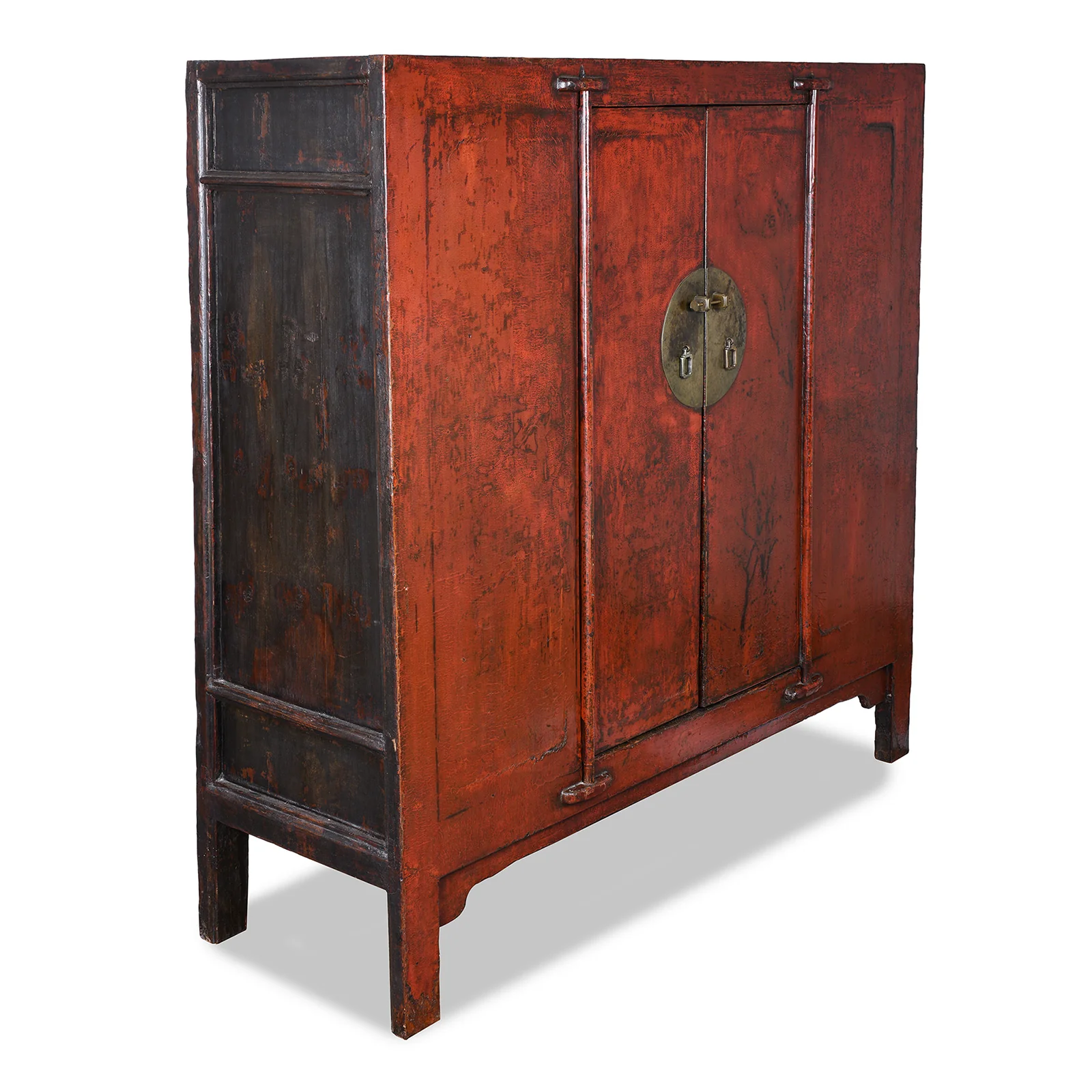 Red Lacquer Wedding Cabinet From Shanxi -19th Century - Image 7