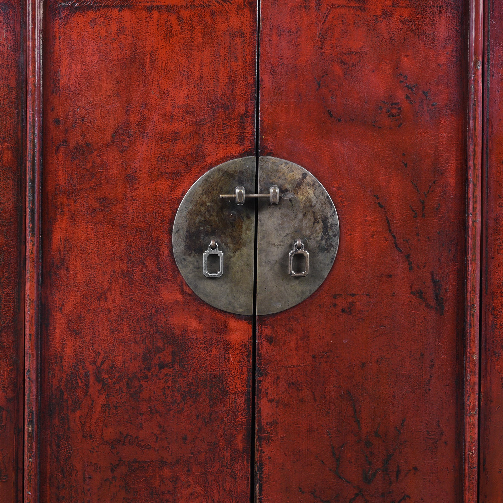 Red Lacquer Wedding Cabinet From Shanxi -19th Century - Image 8