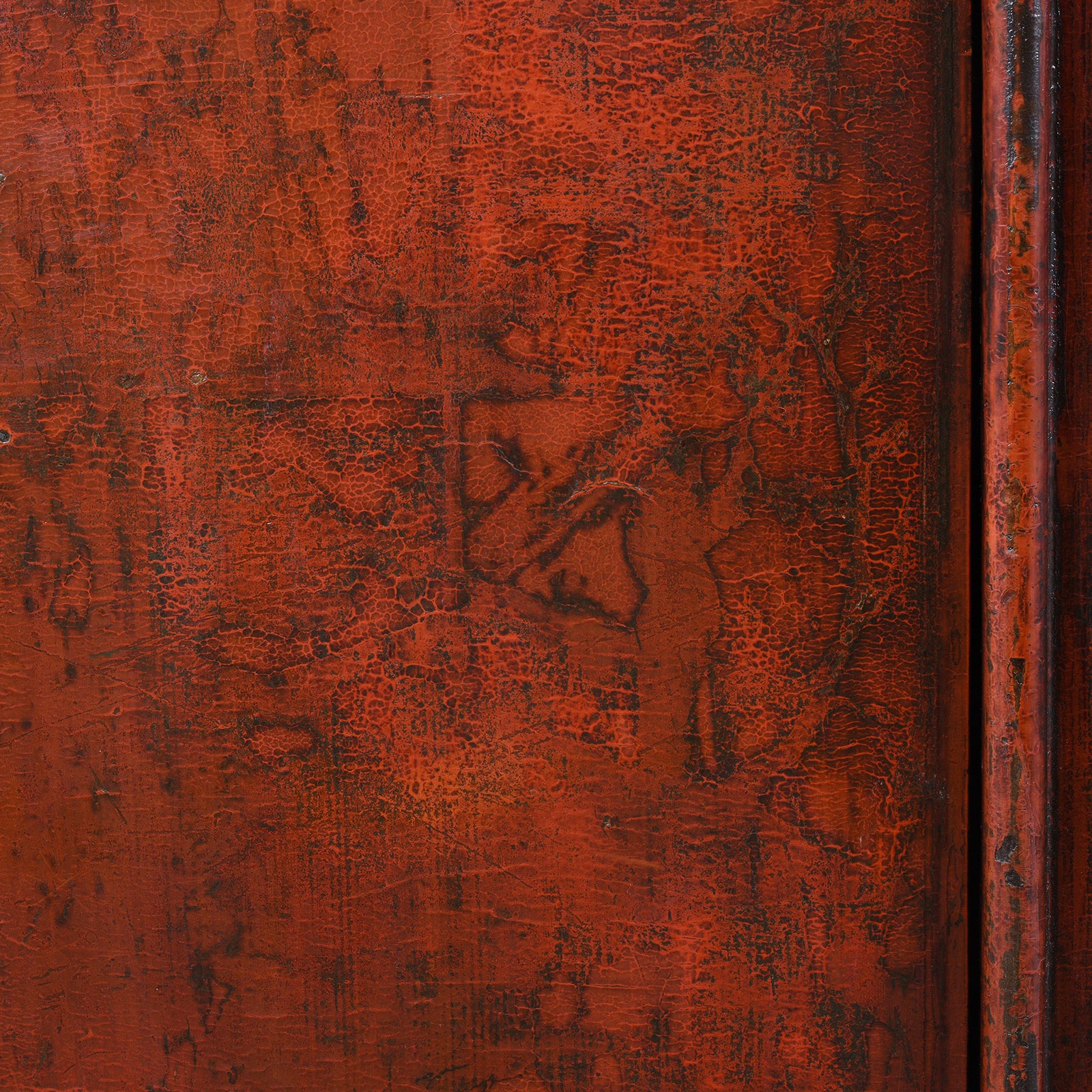 Red Lacquer Wedding Cabinet From Shanxi -19th Century - Image 9