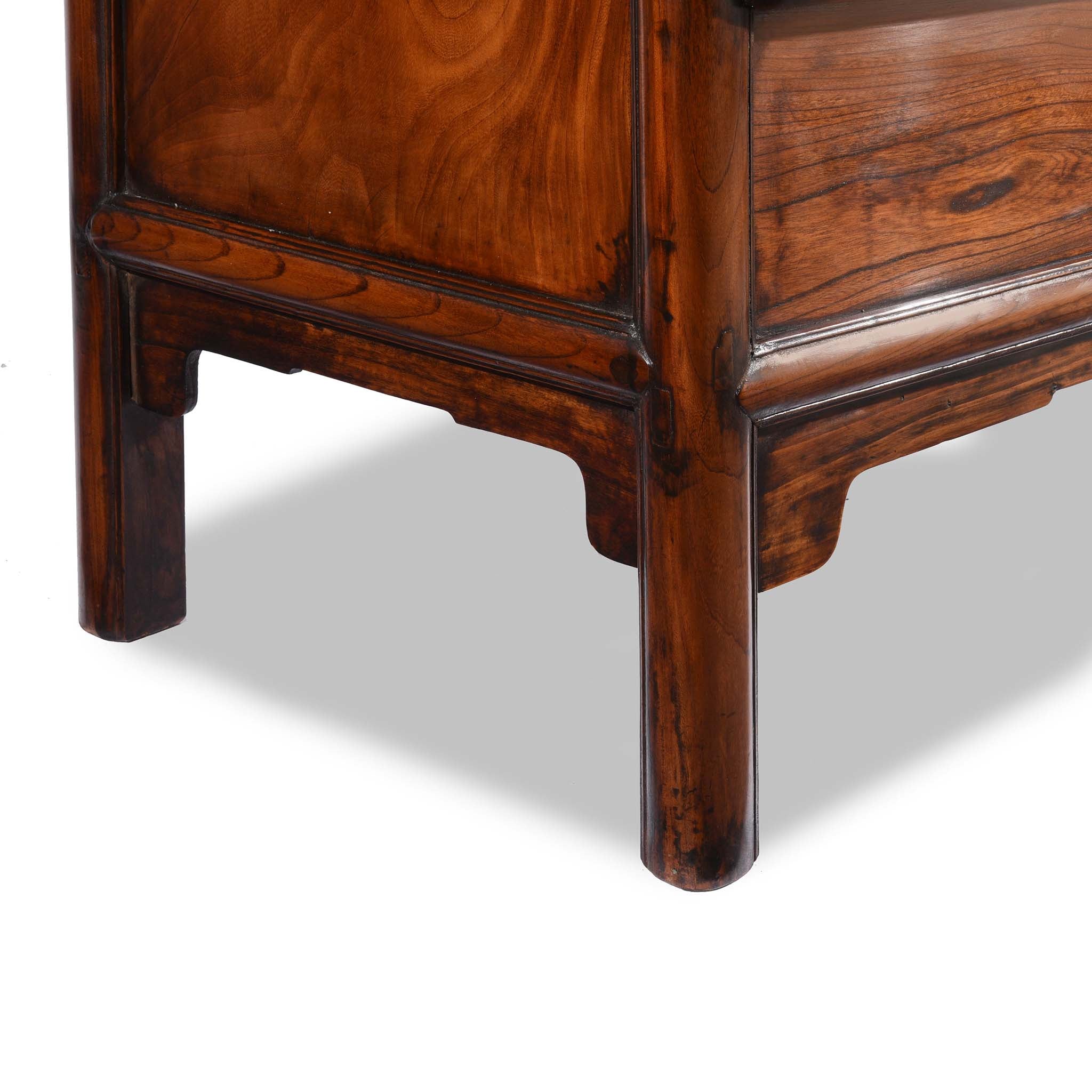 Chinese Red Elm Taper Cabinet From Shandong - 19thC - Image 8
