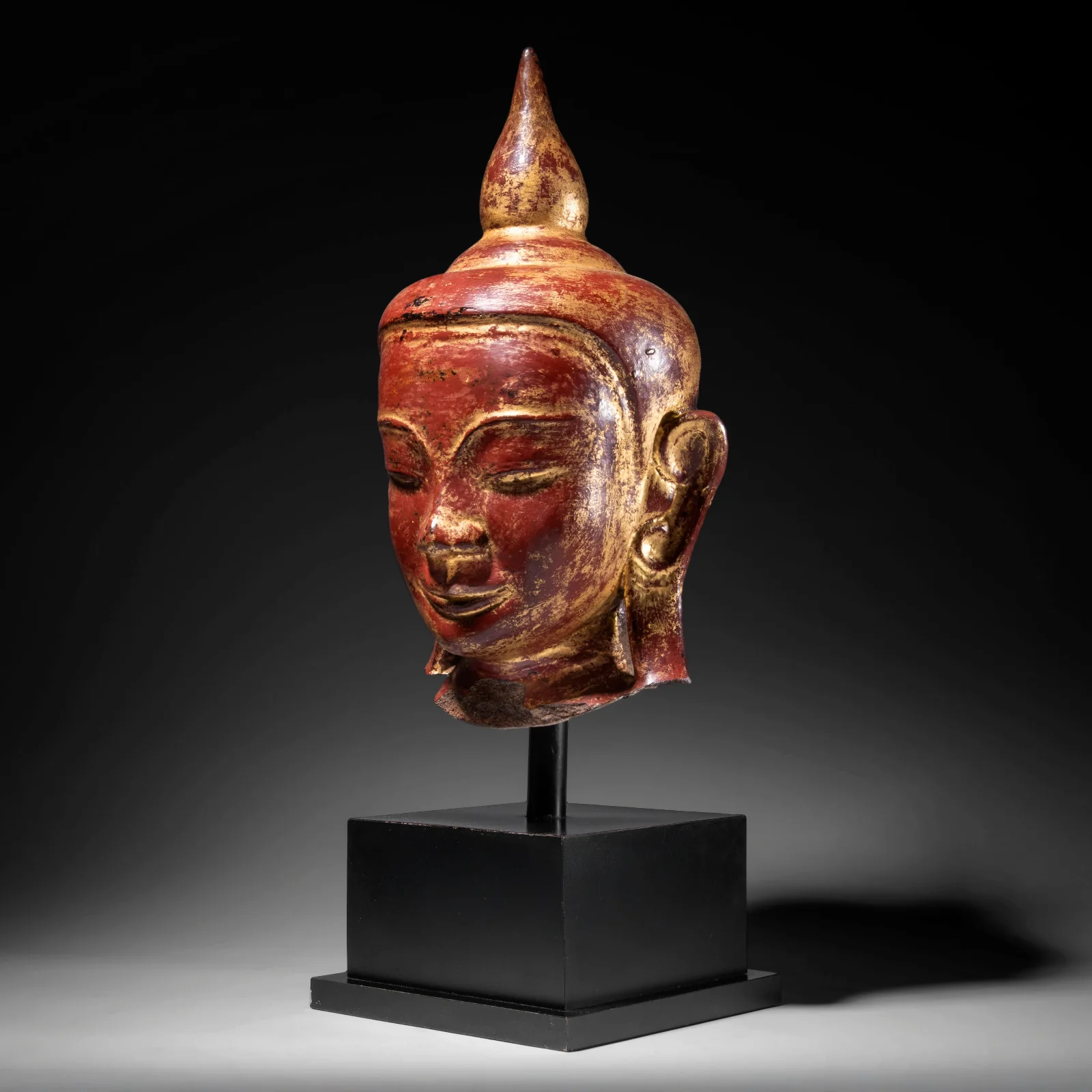 Stone Ava Shakyamuni Buddha Head - 17th / 18th Century