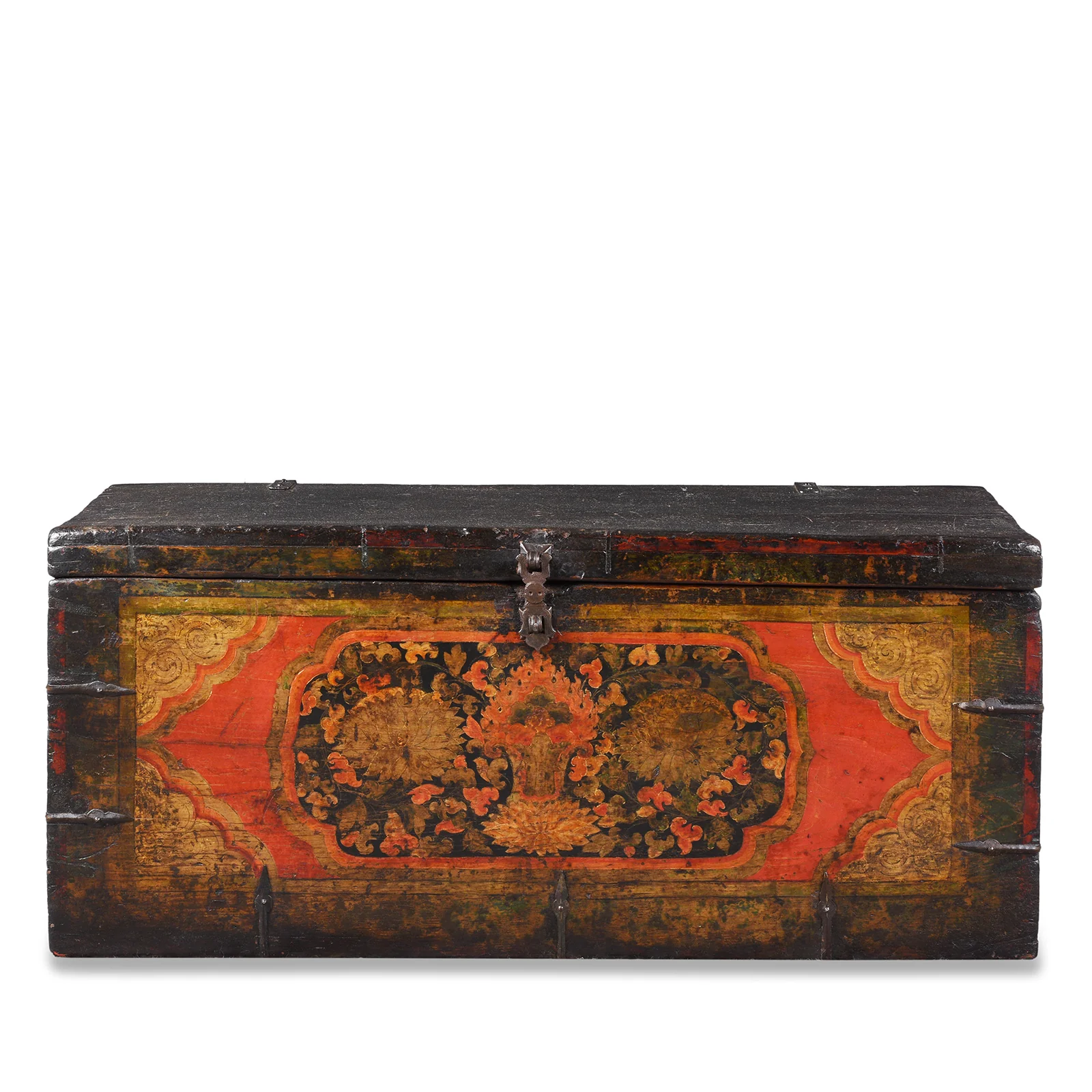 Small Painted Tibetan Storage Chest - 18th Century