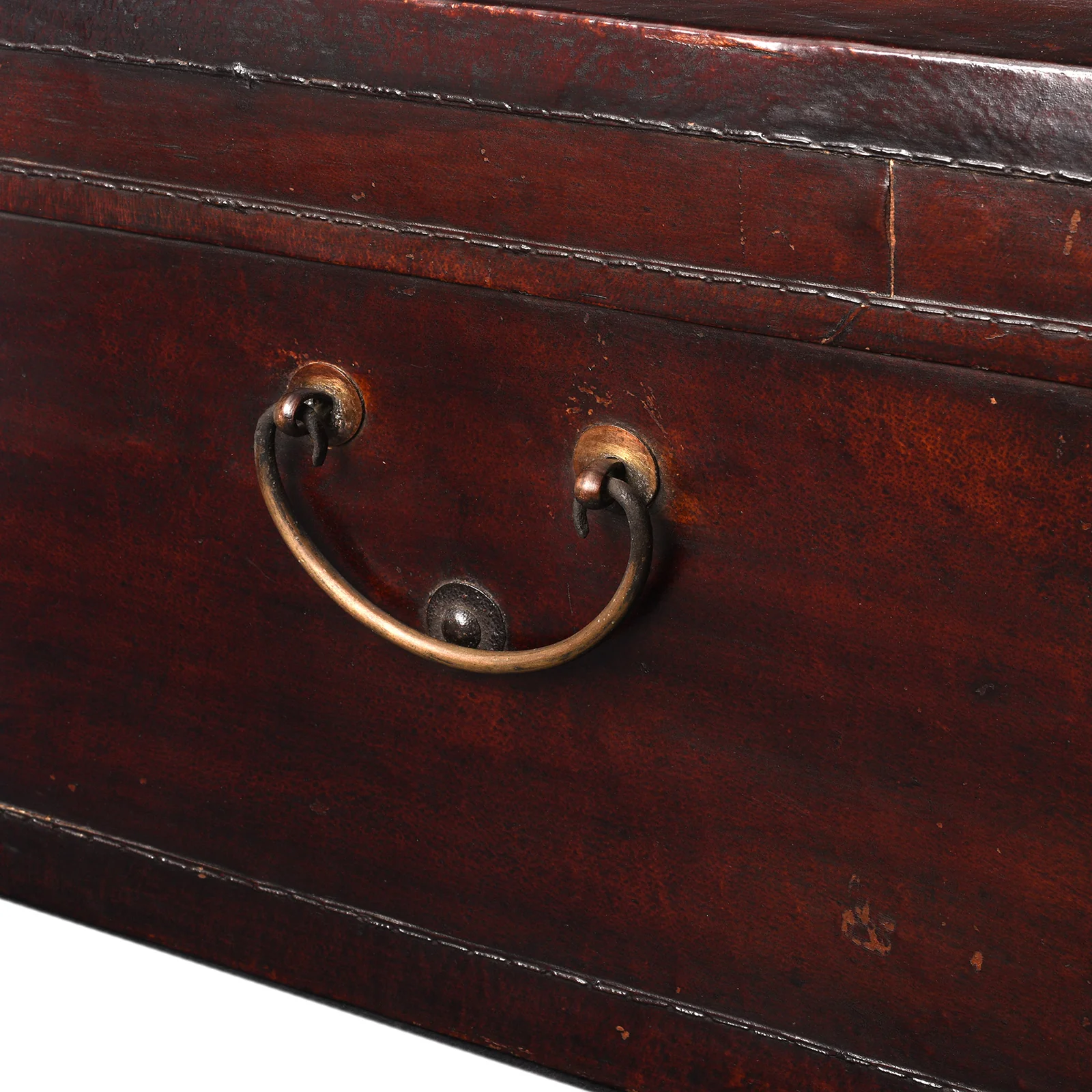 Aubergine Leather Trunk from Shanghai - Circa 1920 - Image 6