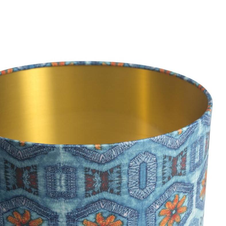 Blue & Tangerine Nui Burst Drum Lamp Shade - 35cm - Image 3