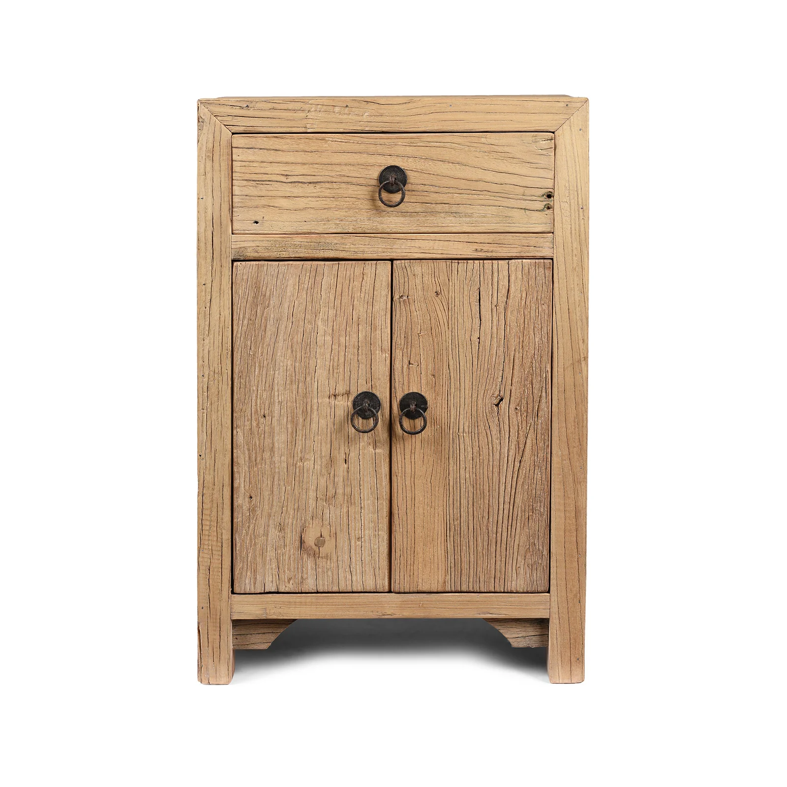 Bedside Cabinet With Drawer Made From Bleached Elm