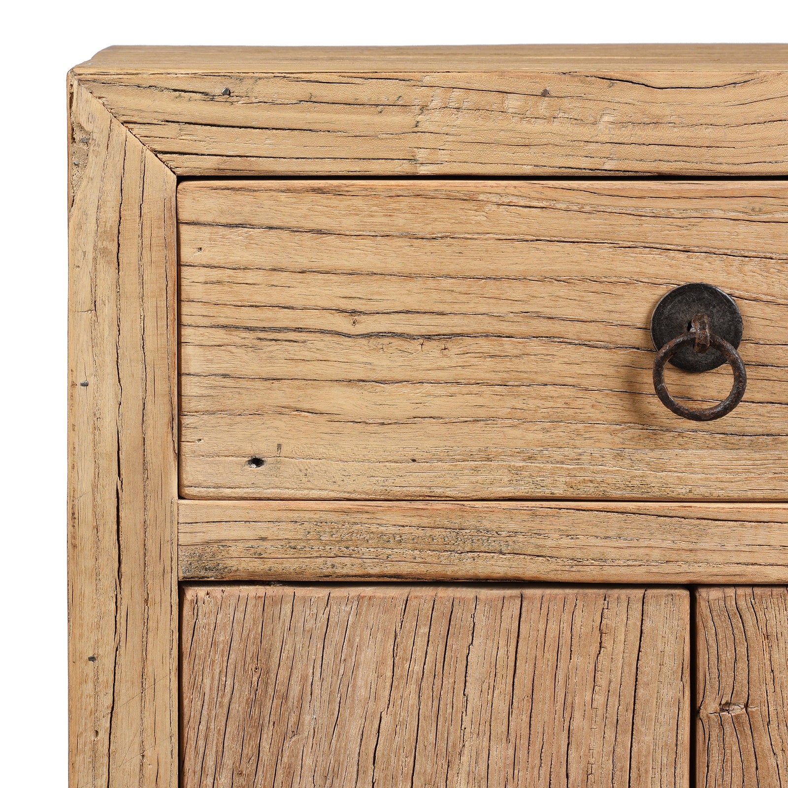 Bedside Cabinet With Drawer Made From Bleached Elm - Image 2