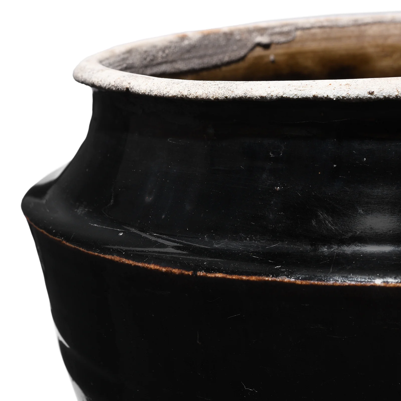 Old Black Glazed Terracotta Water Pot From Shanxi - Image 2