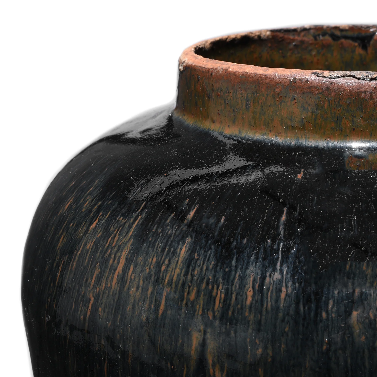Black Glazed Chinese Ginger Jar - Image 3