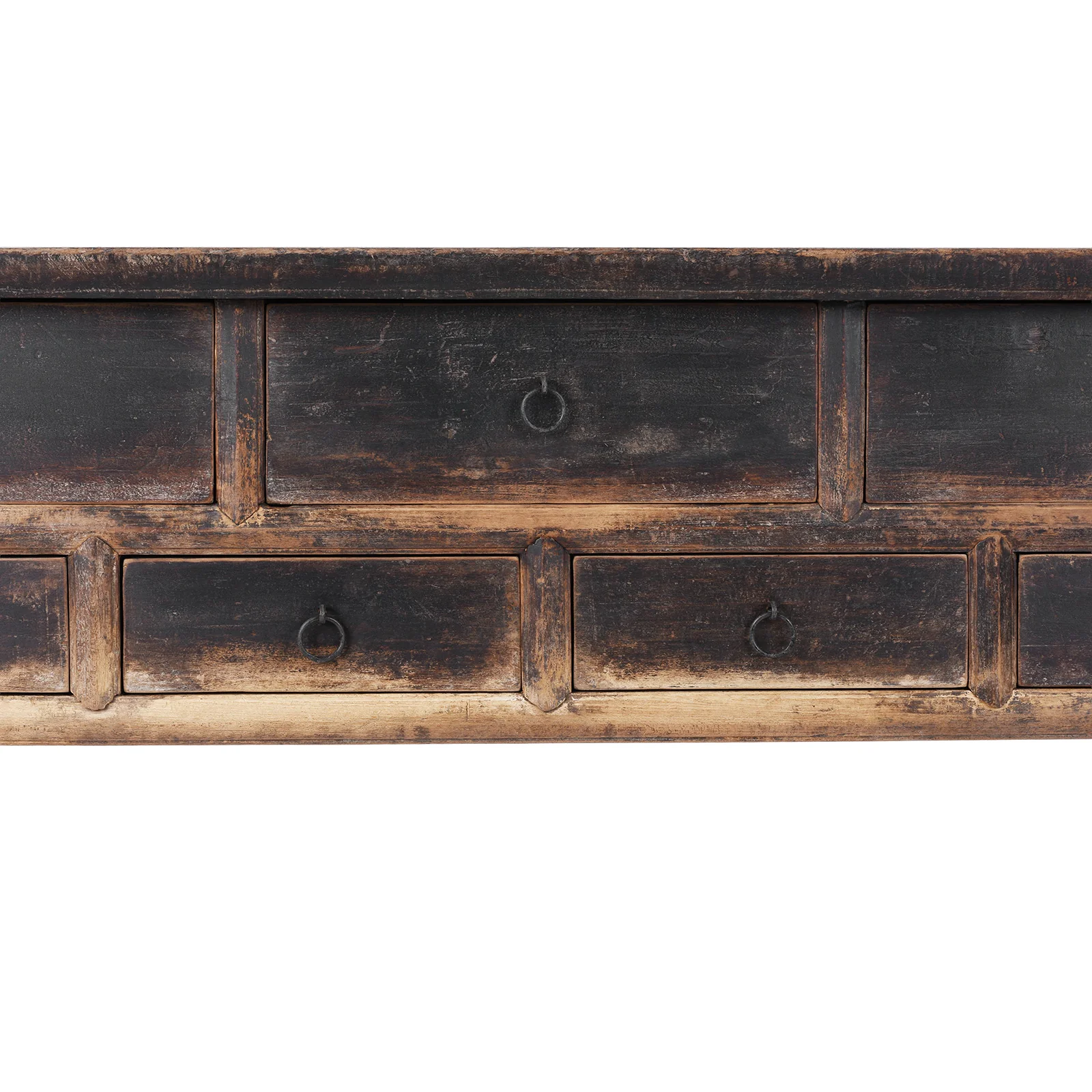 Rustic 7 Drawer Console Table from Shanxi - 19th Century - Image 5