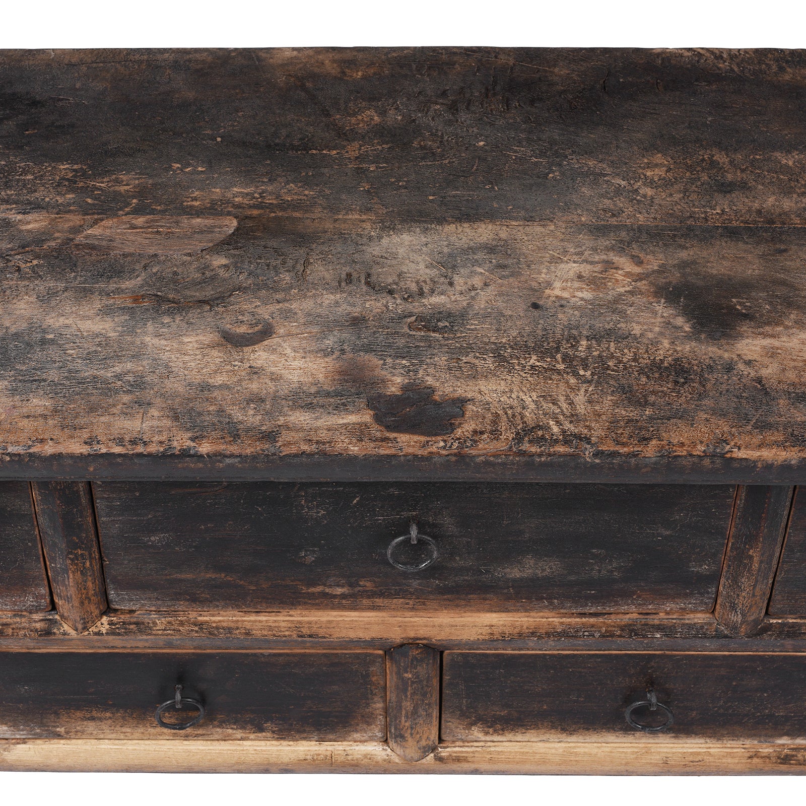Rustic 7 Drawer Console Table from Shanxi - 19th Century - Image 9